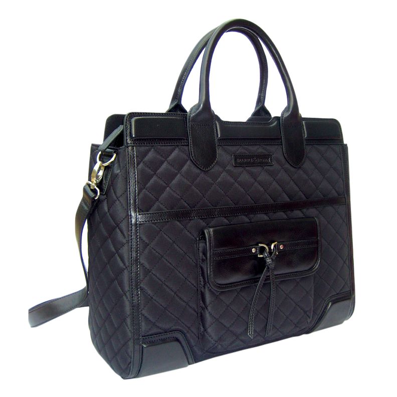 Bramble & Brown Cheltenham Quilted Laptop Bag, Black Bramble & Brown Cheltenham Quilted Laptop Bag, Black