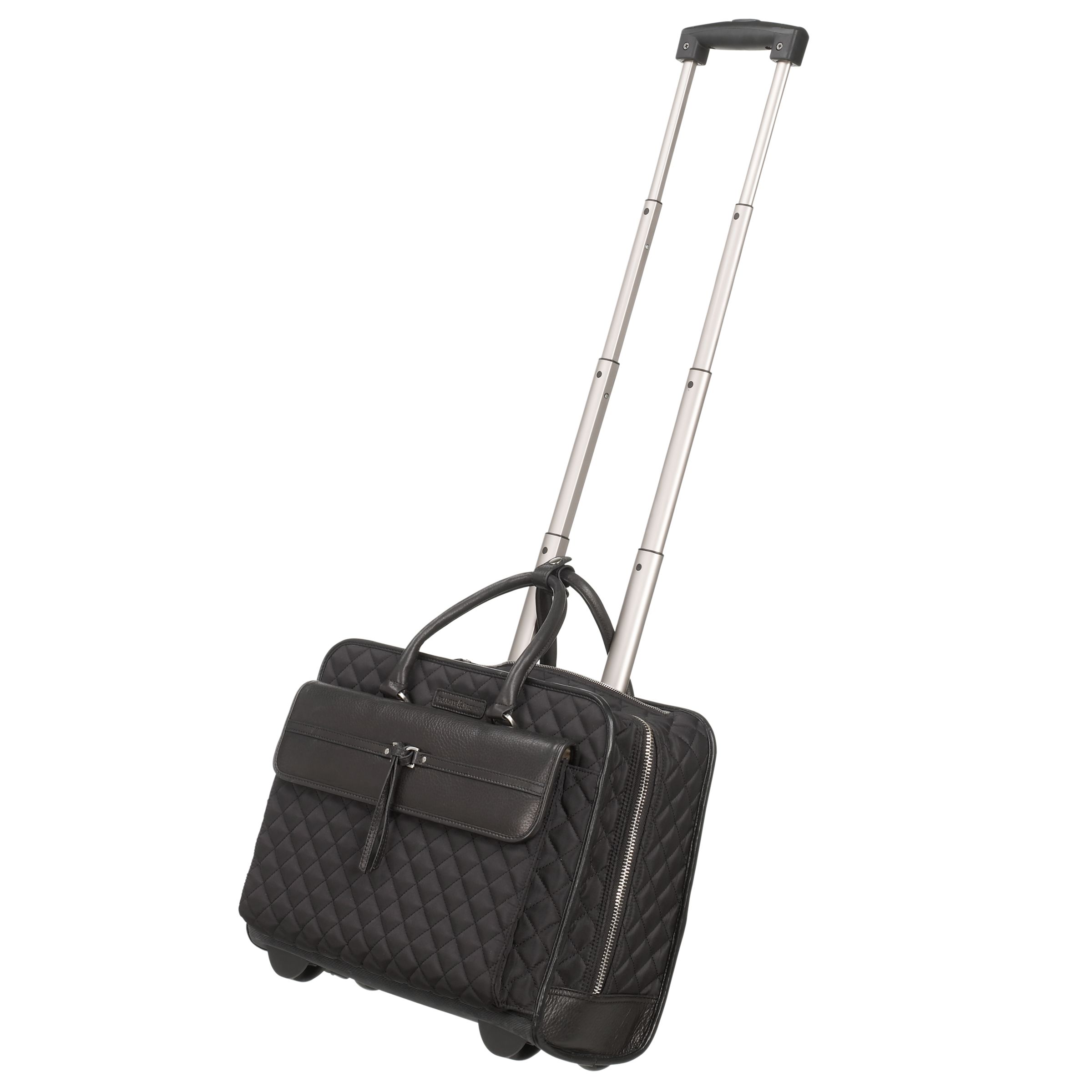 Bramble & Brown Cheltenham Quilted Laptop Trolley Bag, Black at JohnLewis