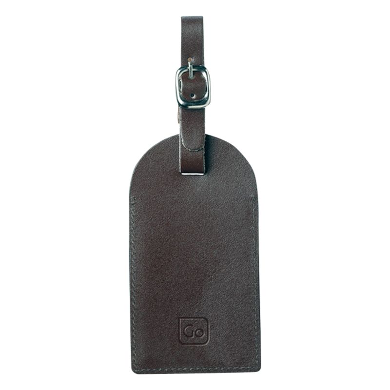 John Lewis Leather Luggage Tag, Black