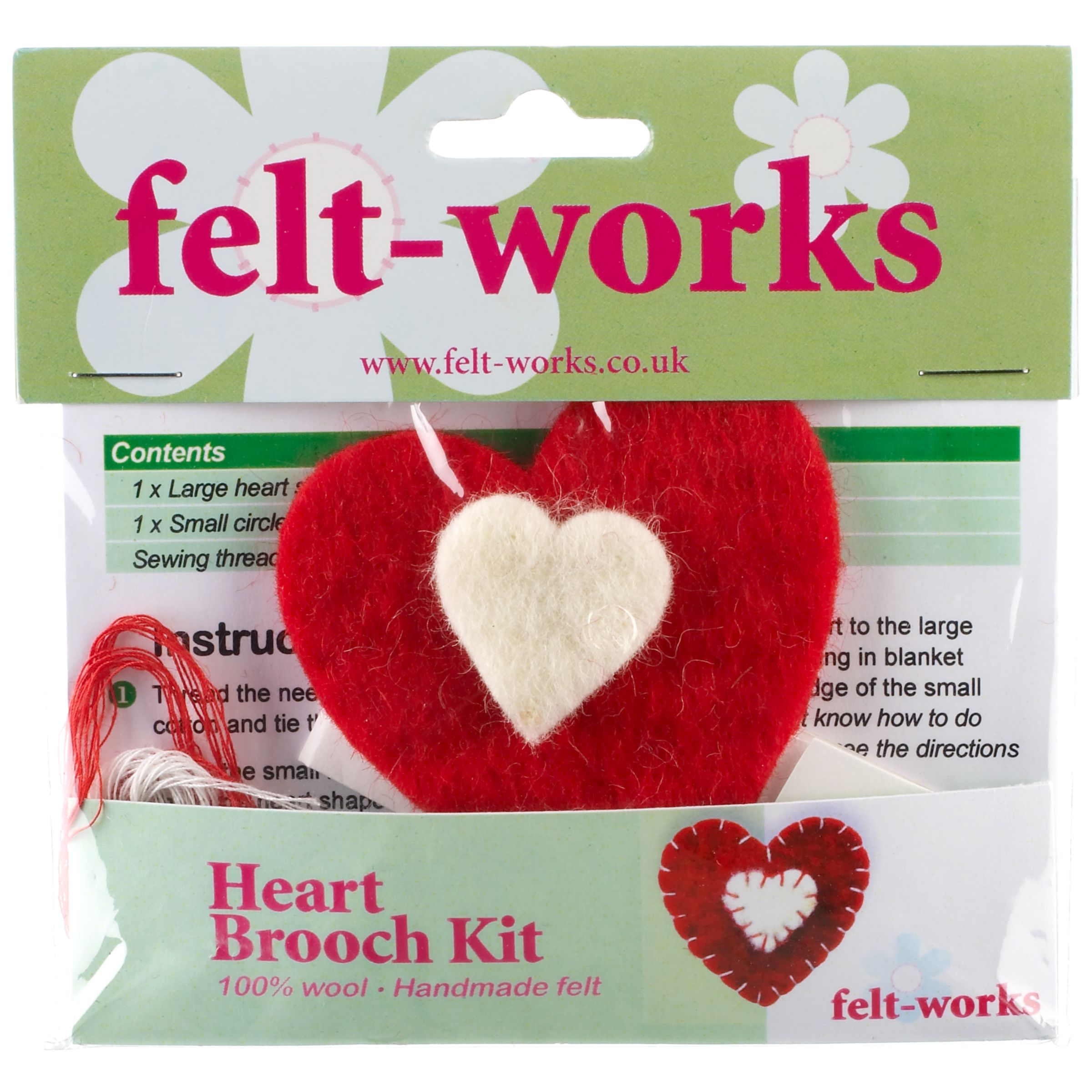 image :Feltworks Fairtrade Heart Brooch Kit