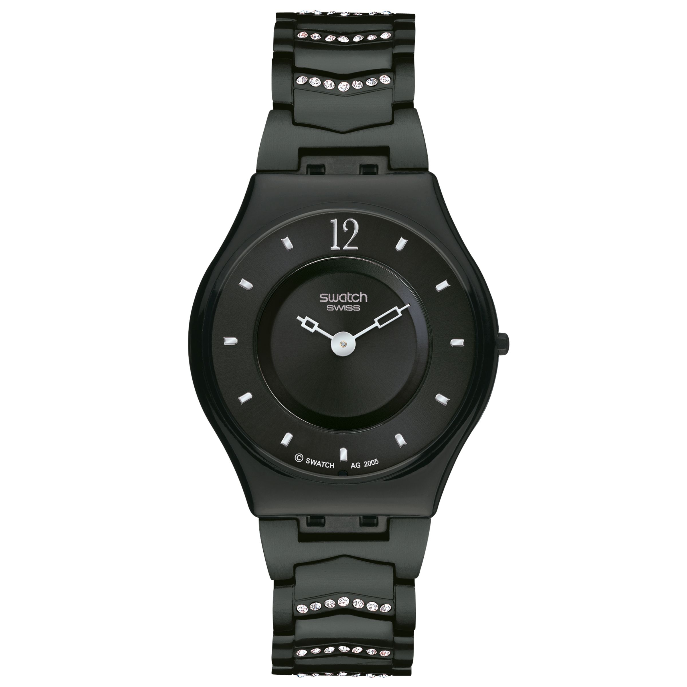 Swatch Cristal Row GM415 Womens Watch, Black