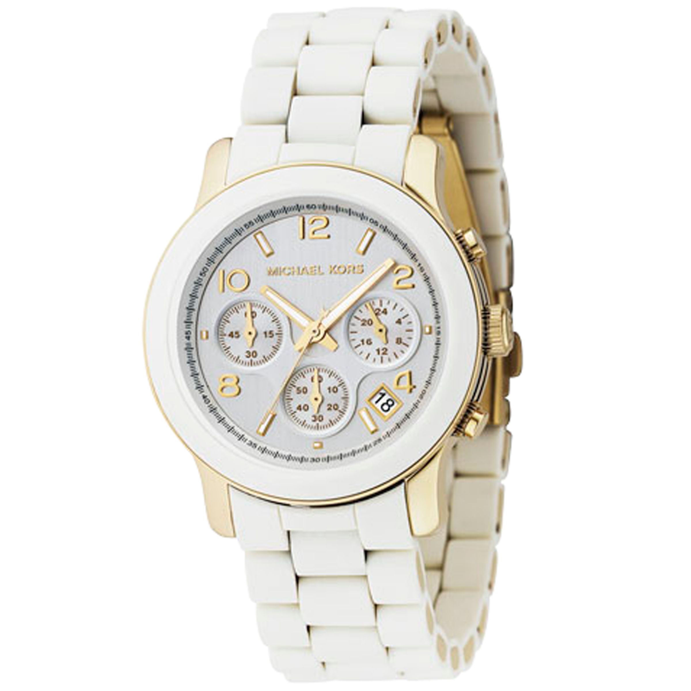 Michael Kors MK5145 Women's Chronograph Watch, White at John Lewis