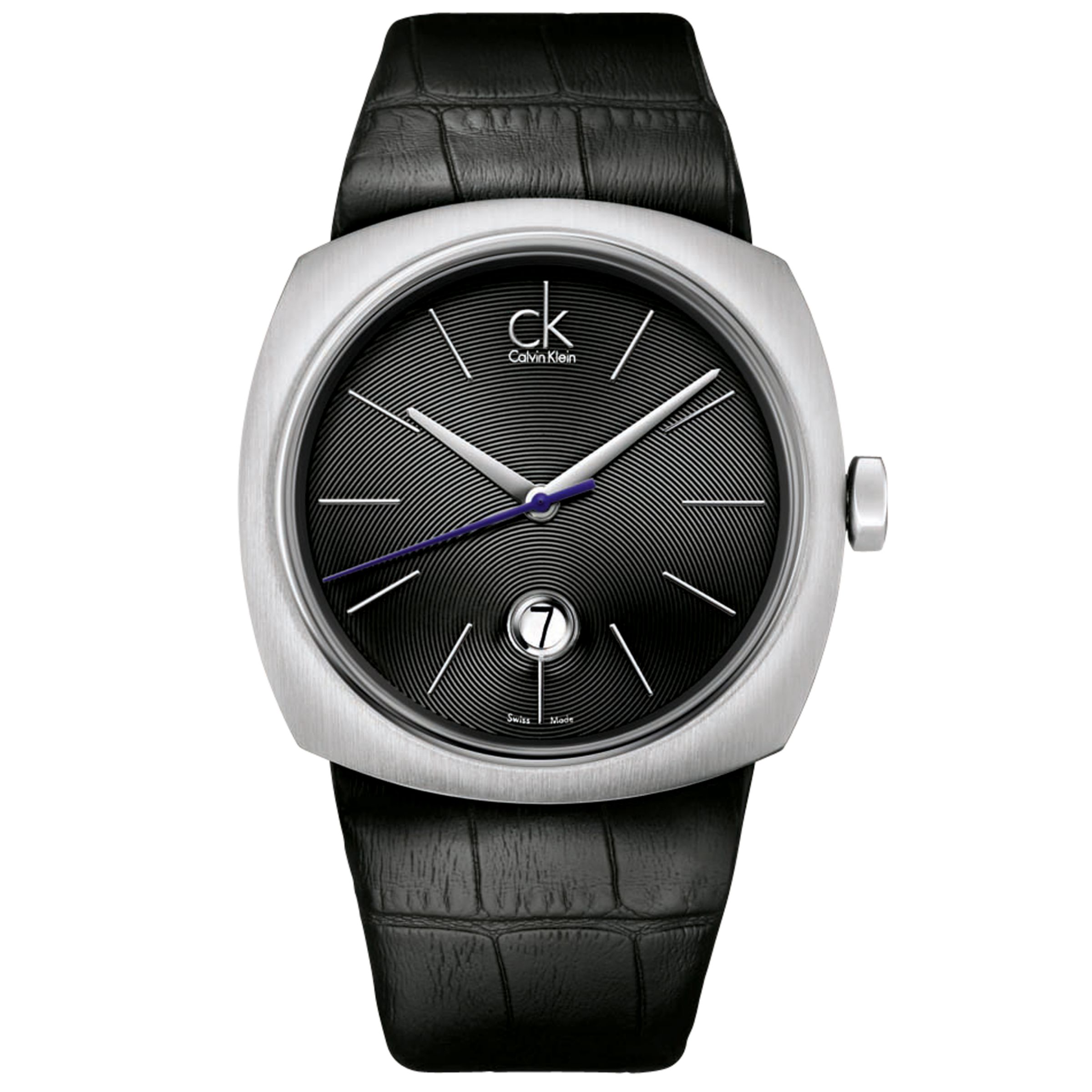 CK K9711102 Conversion Men's Leather Watch, Black at John Lewis