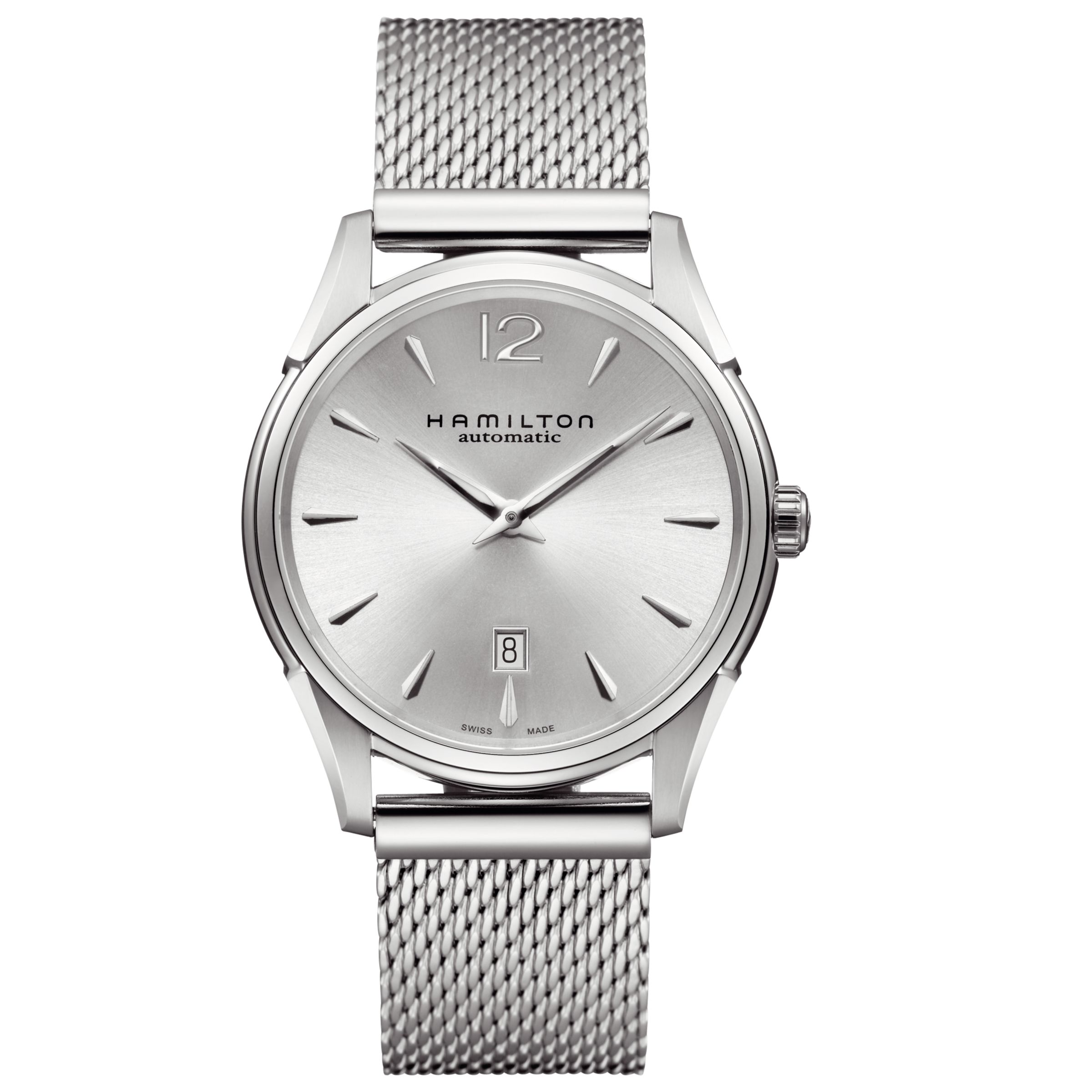 Hamilton H38615255 Jazzmaster Slim, Silver at John Lewis