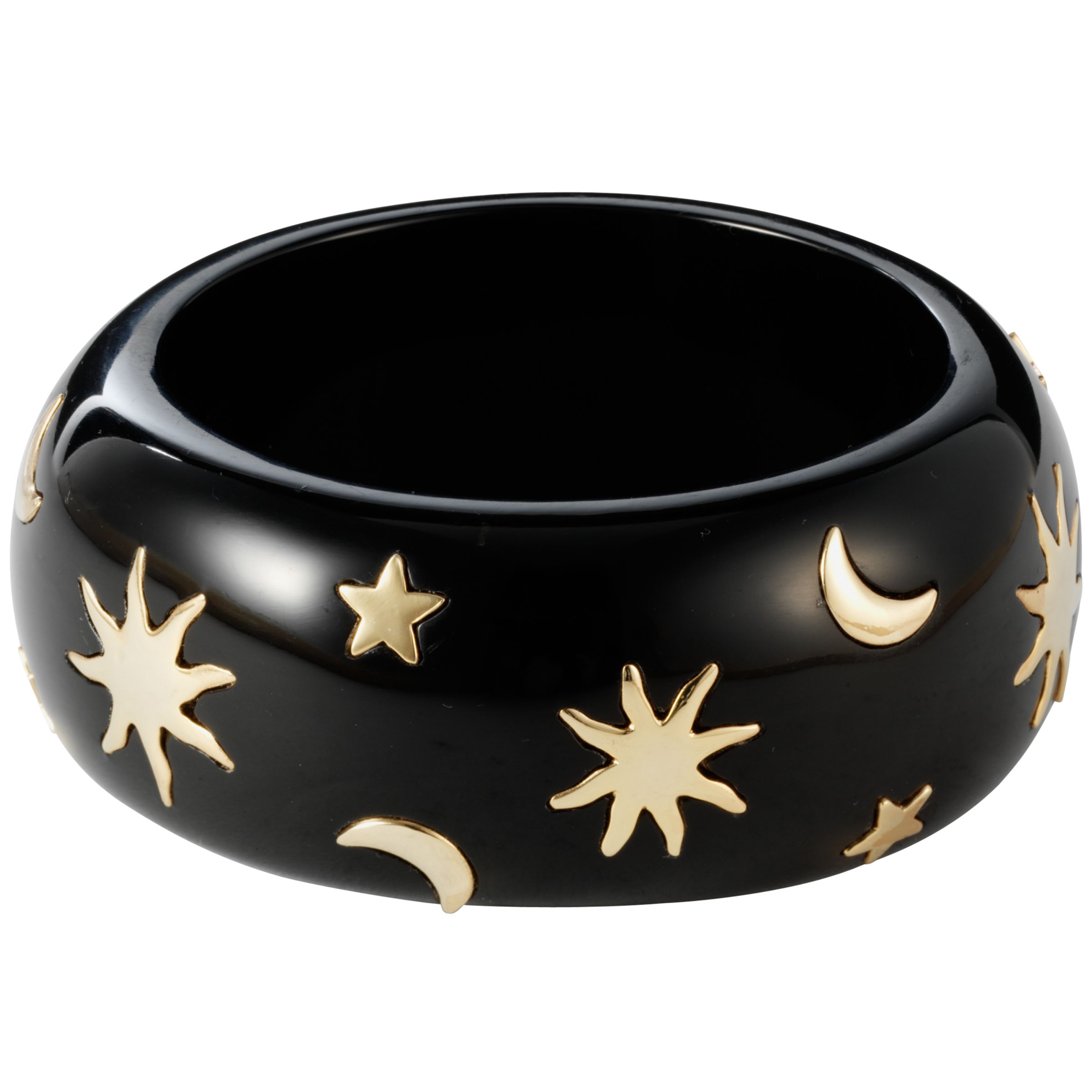 Etrusca 18ct Matte Gold Plated Bangle with Cabouchon Studs All