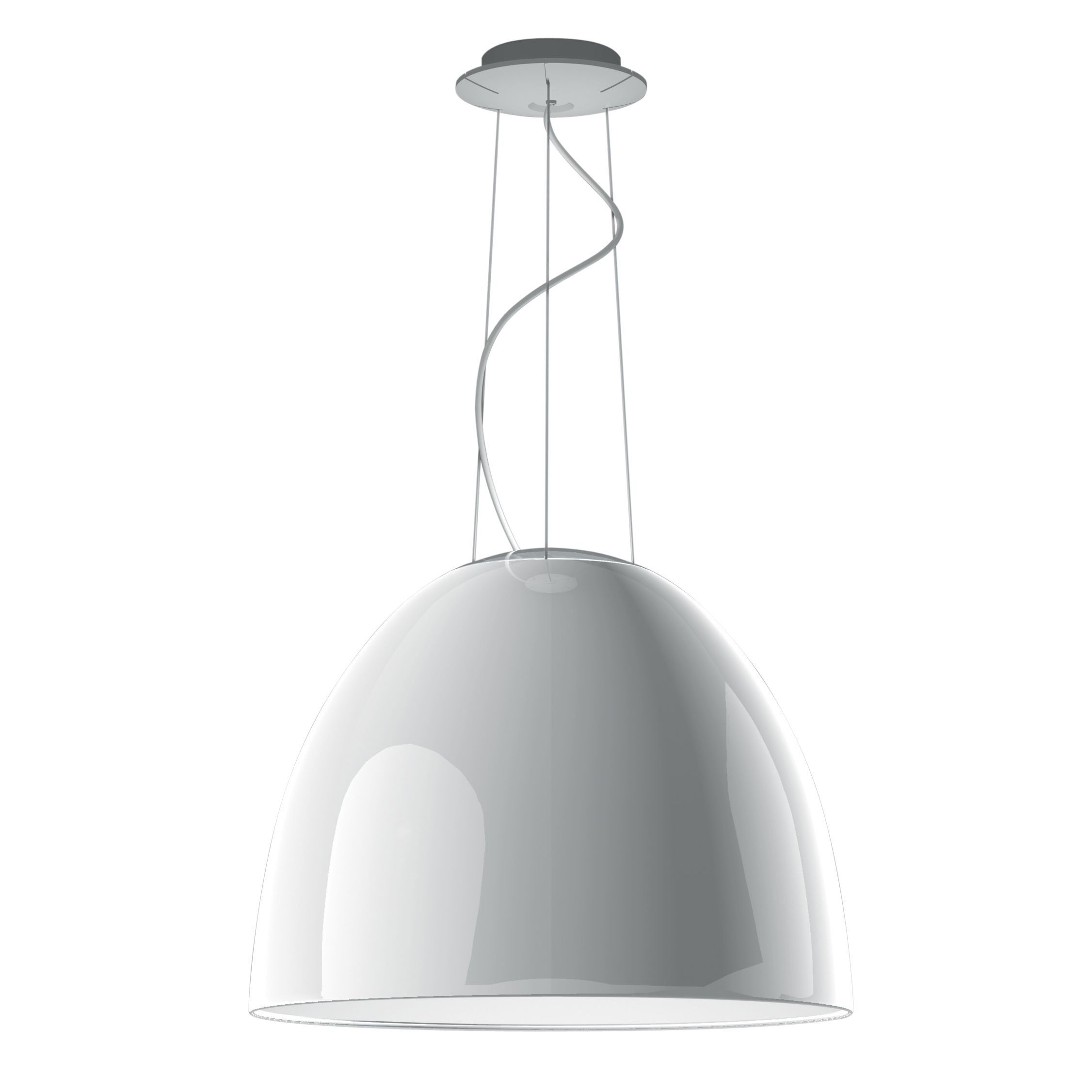 Nur Gloss White Ceiling Light, Mini