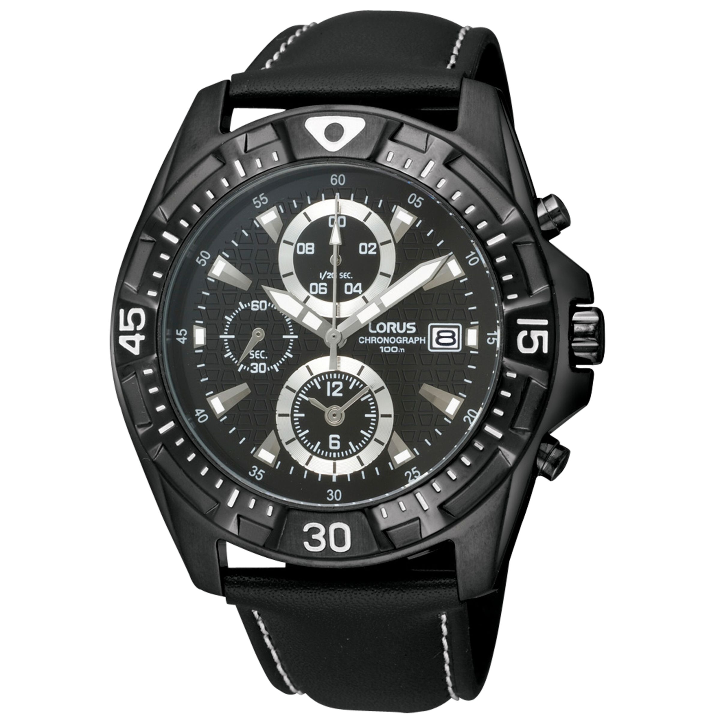 Lorus RF853CX9 Chronograph Mens Watch, Black