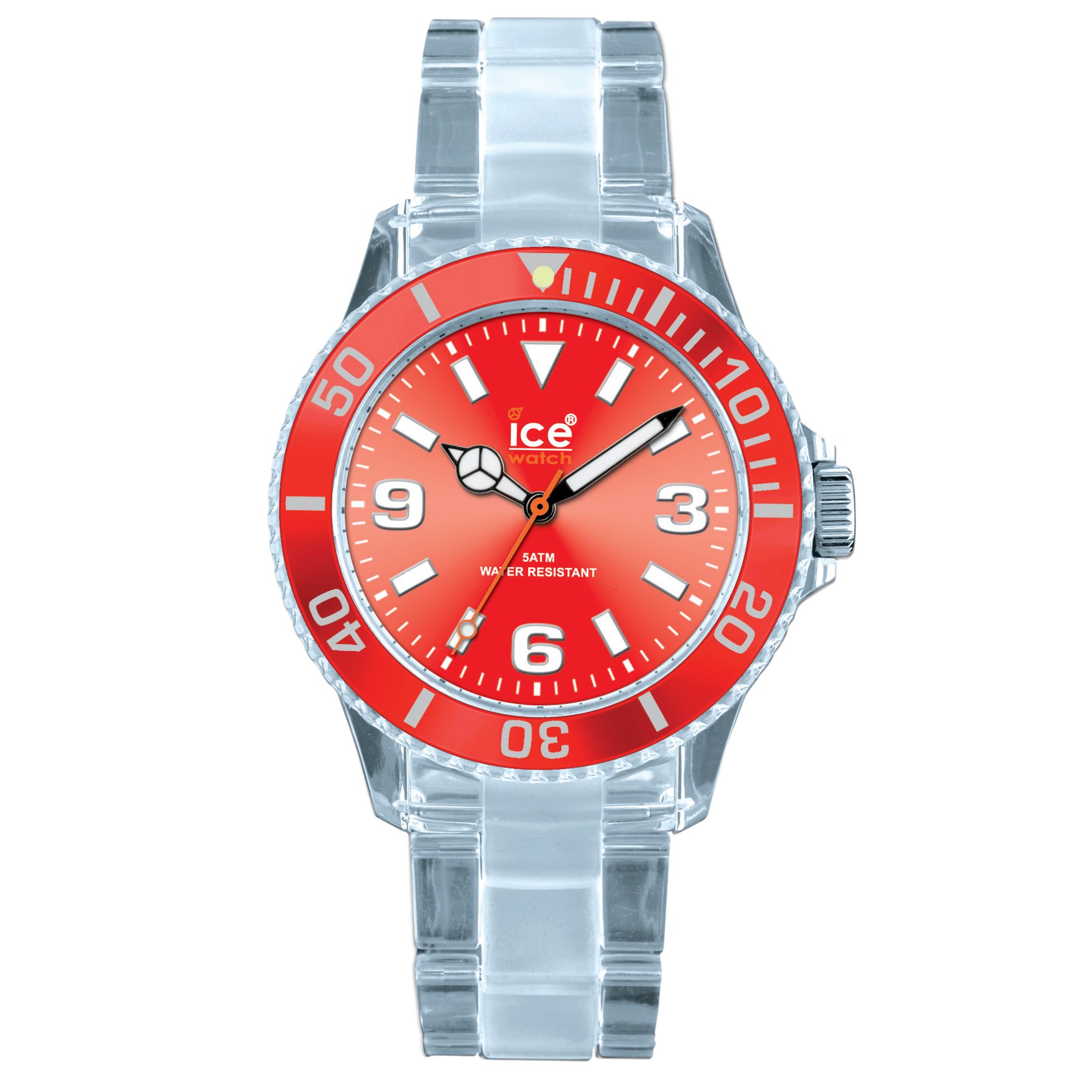 Ice-Watch CL-RD-U-P Classic Unisex Strap Watch, Clear/Red