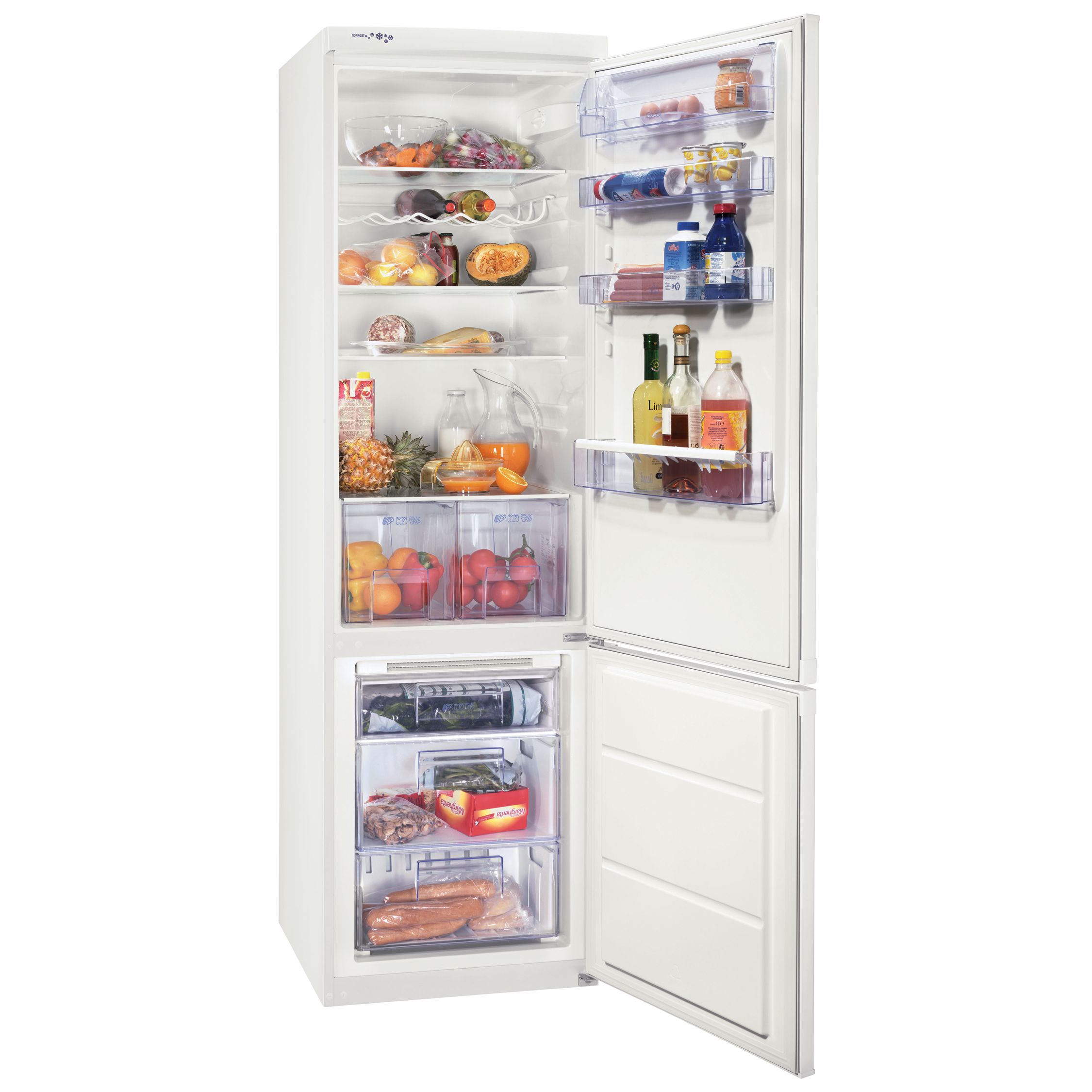 Zanussi ZRB638FW Fridge Freezer, White at John Lewis