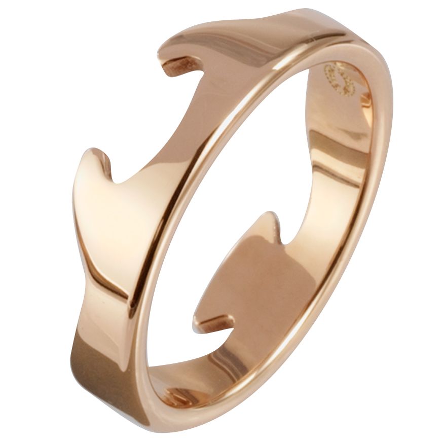 Georg Jensen End Fusion Ring, Rose Gold, Size O at John Lewis