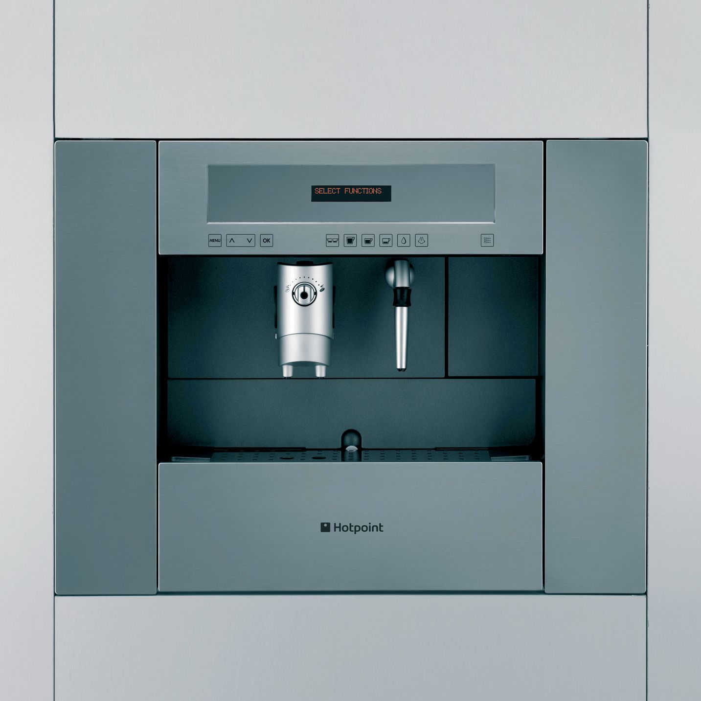 Hotpoint HCM15 Integrated Coffee Machine, Stainless Steel at John Lewis
