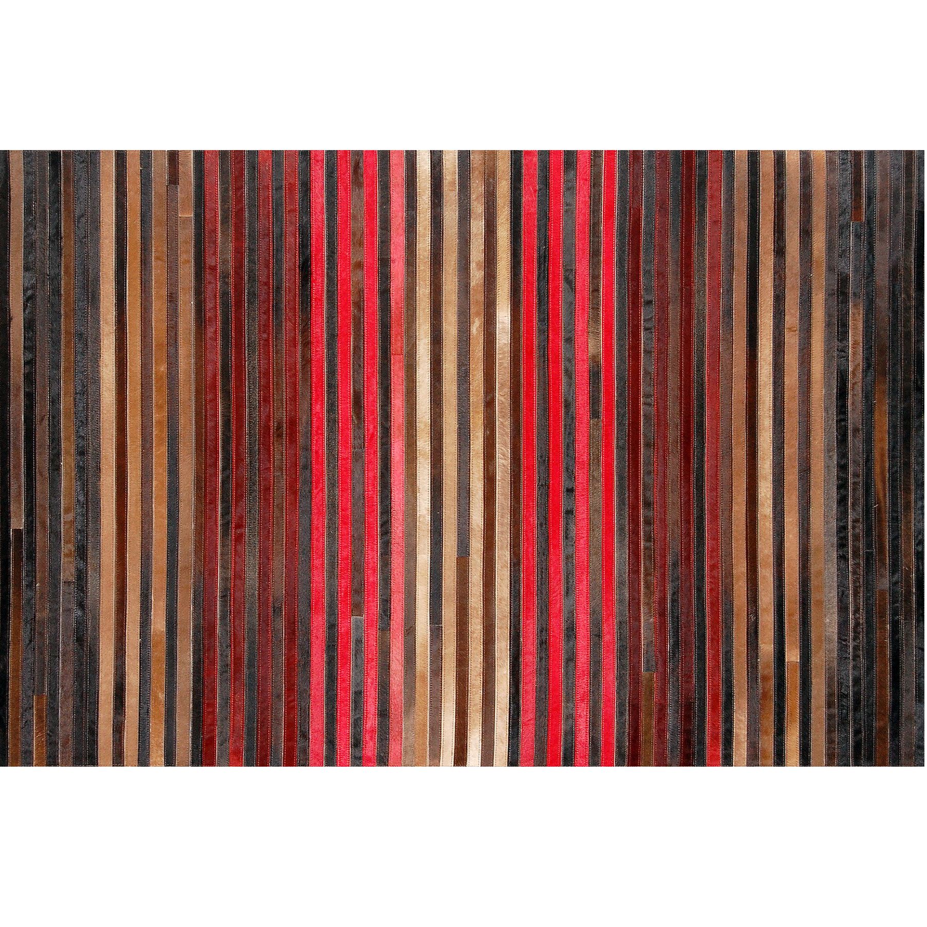 Leather Sparkle Stripe Rug, Red, L180xW120cm at John Lewis