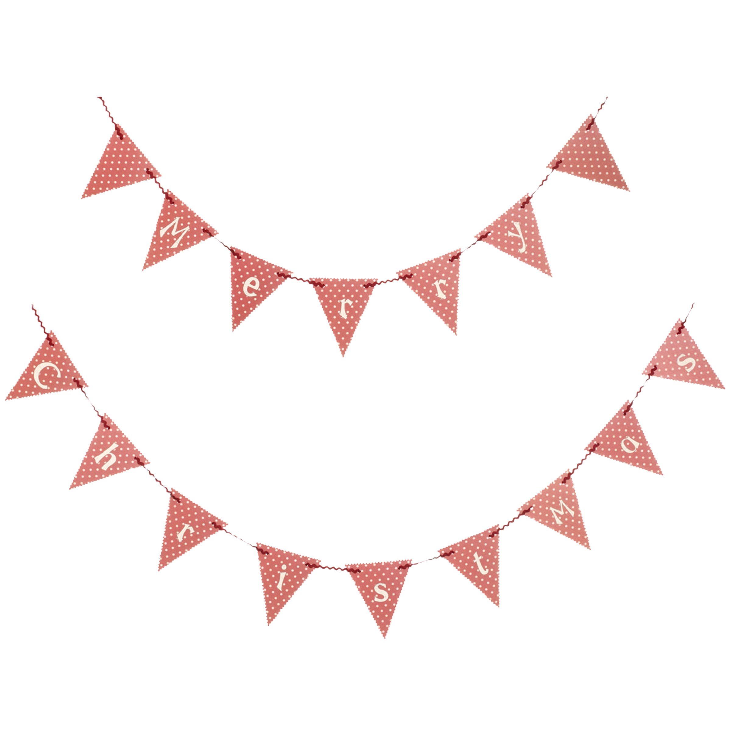 East of India Merry Christmas Bunting, Dotty