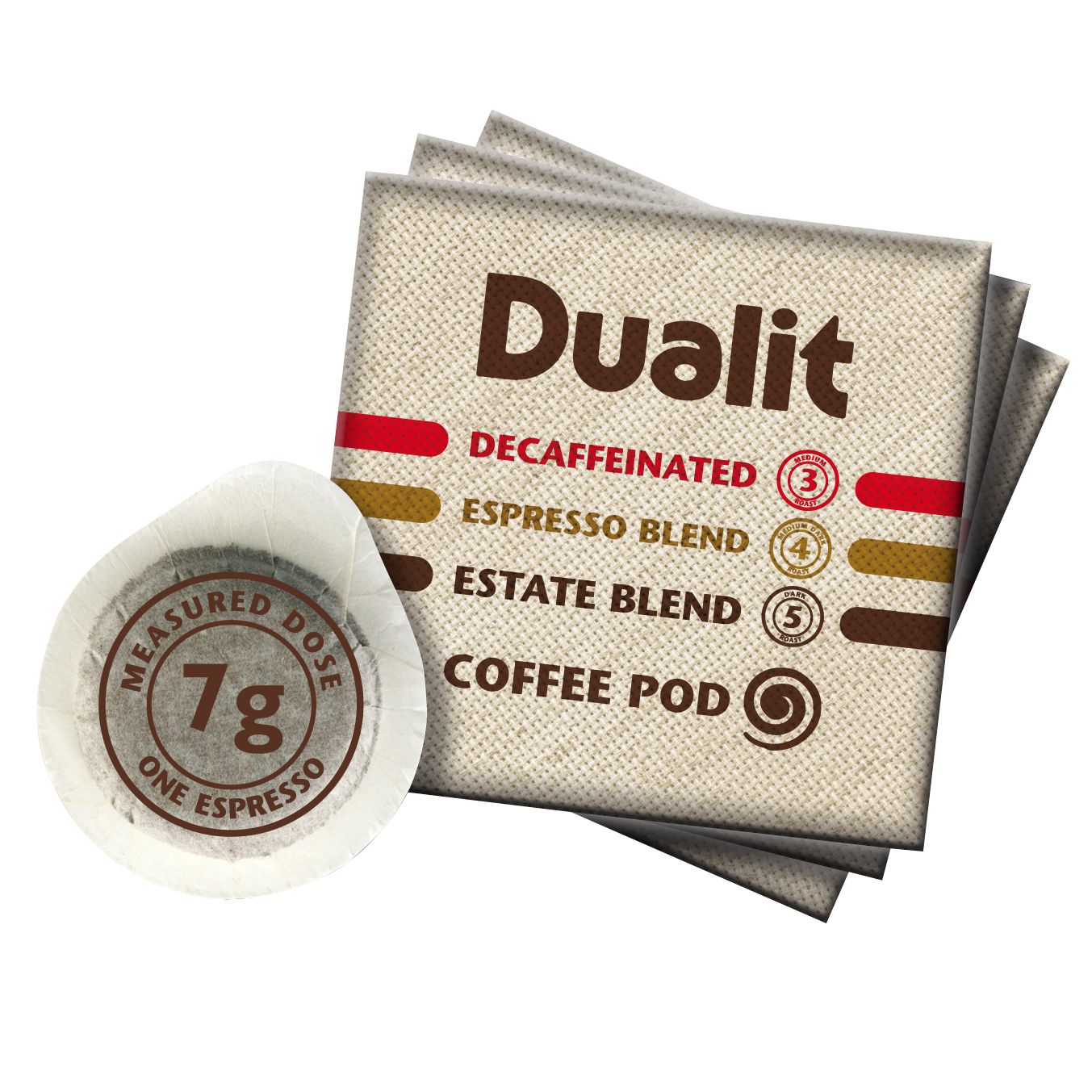 Dualit Coffee Pods, Decaffeinated, Pack of 15