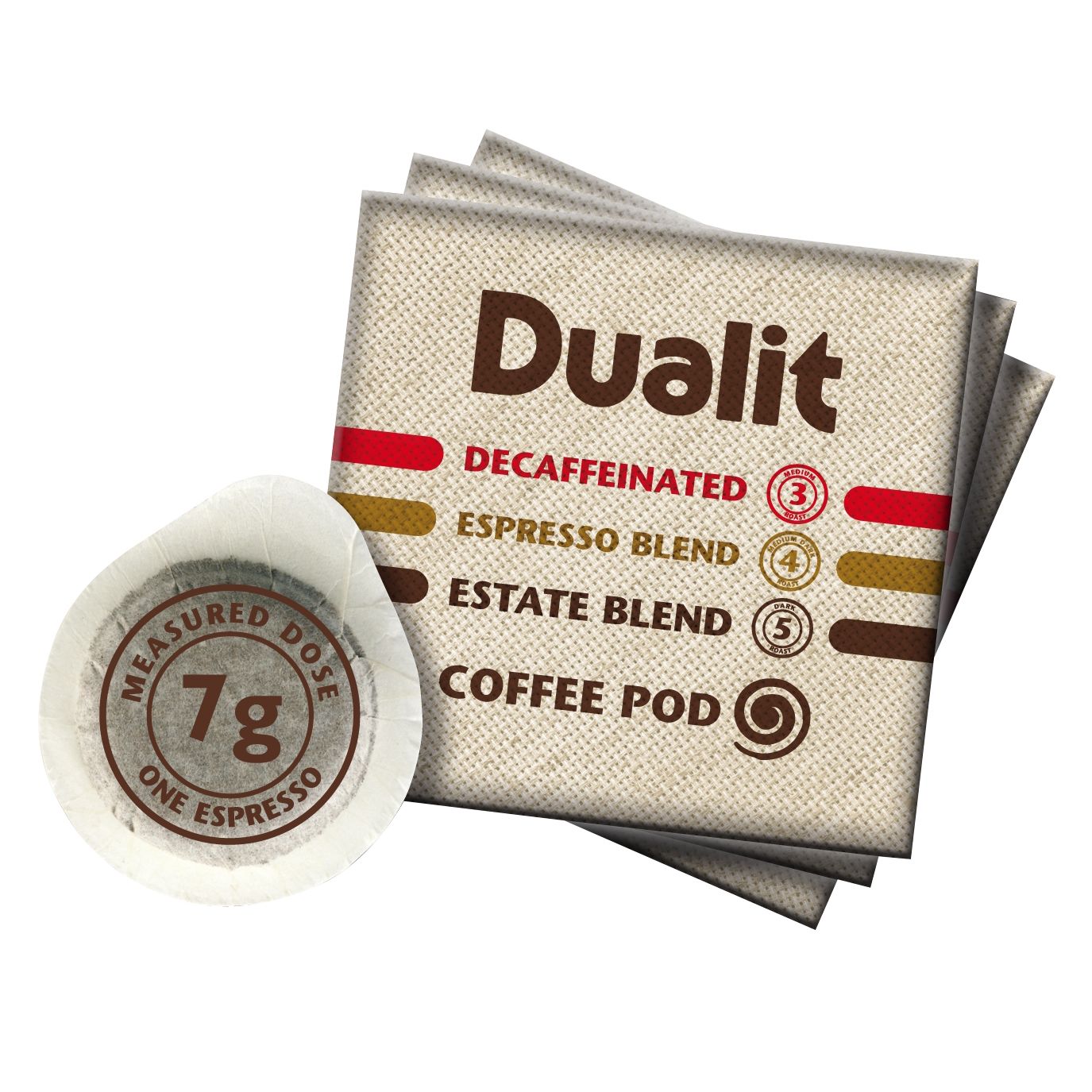 Dualit Coffee Pods, Decaffeinated, Pack of 50