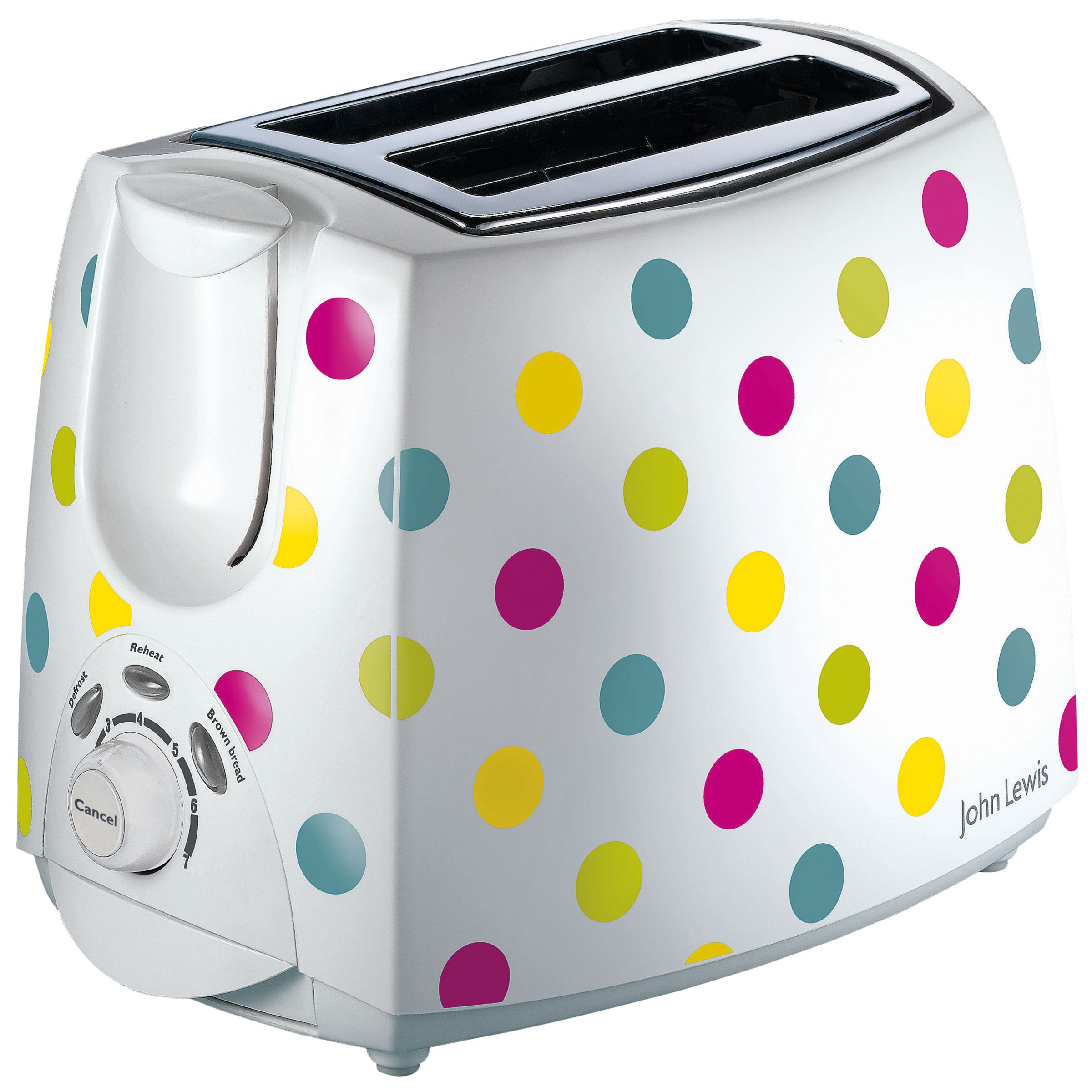 John Lewis 95001 Dotty Toaster, 2-Slice
