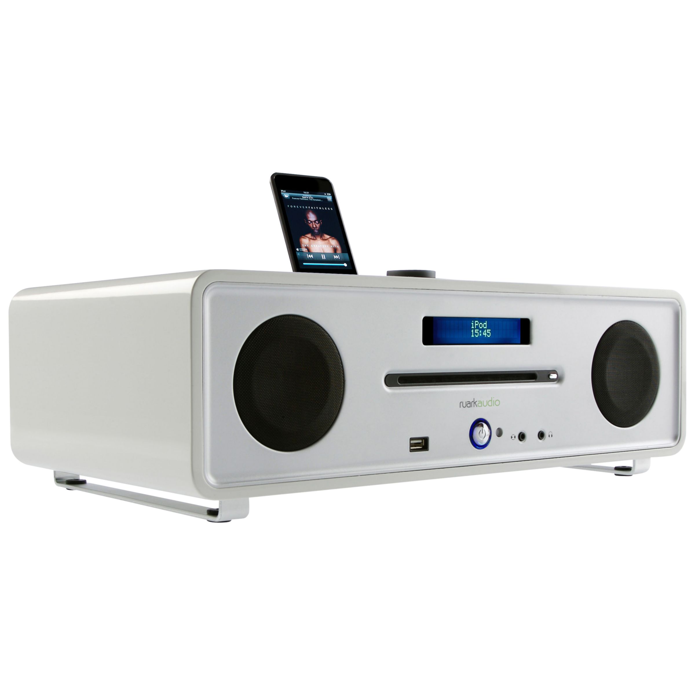 Vita R4 DAB Audio iPod Integrated Music System, Dream White Lacquer at John Lewis