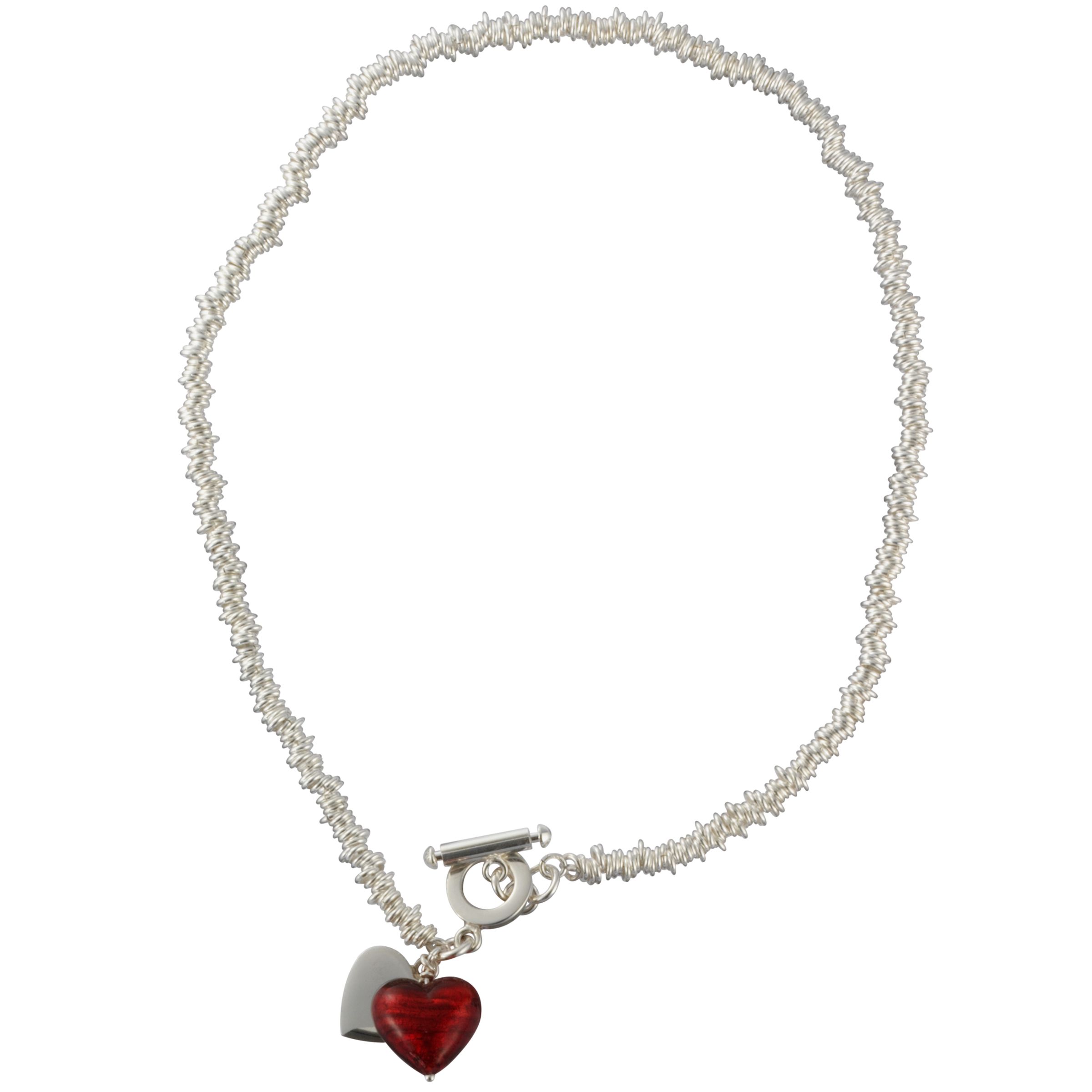 Martick Jewellery Murano Glass Heart Necklace, Cranberry
