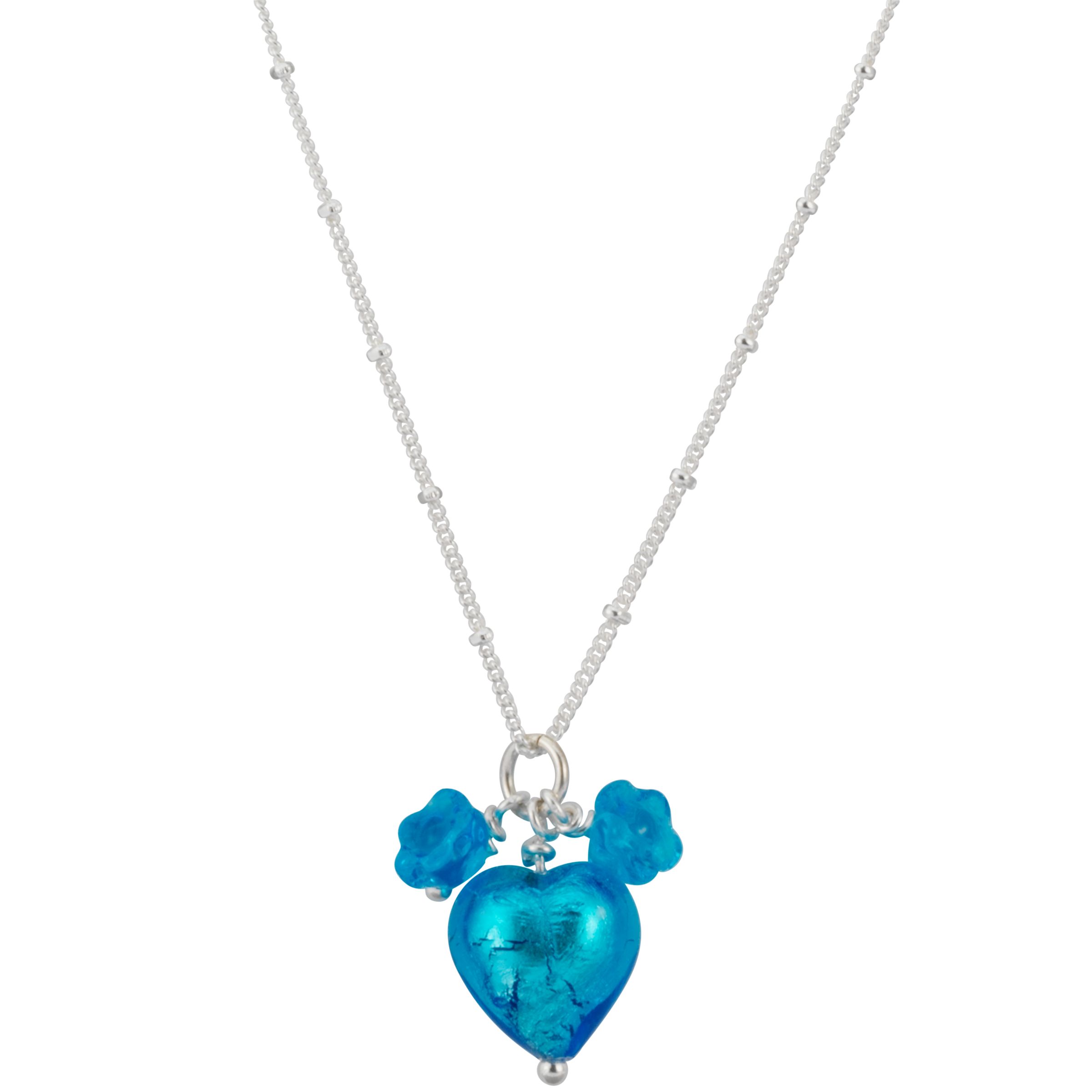 Martick Jewellery Murano Glass Heart Pendant Necklace, Turquoise John