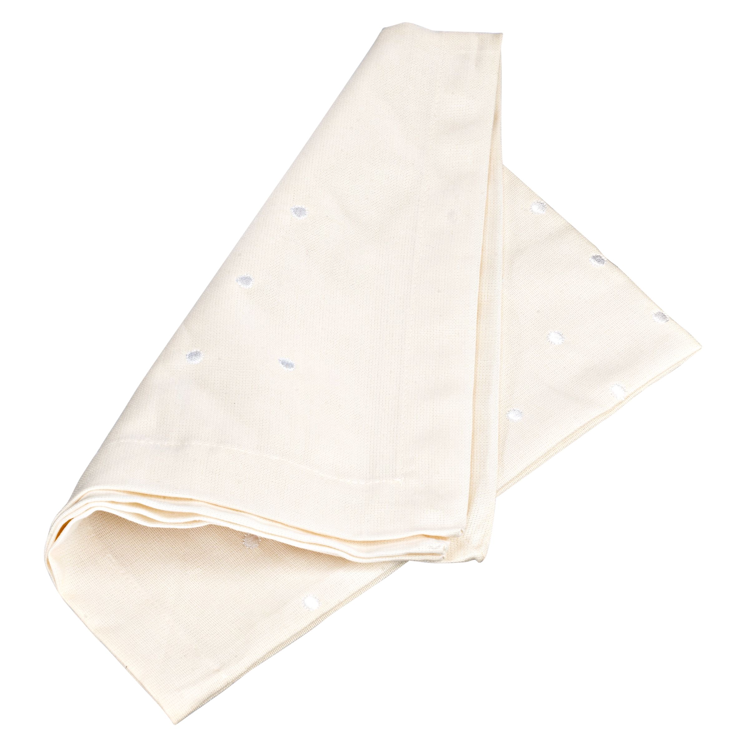 John Lewis Dots Napkin, Cream/White