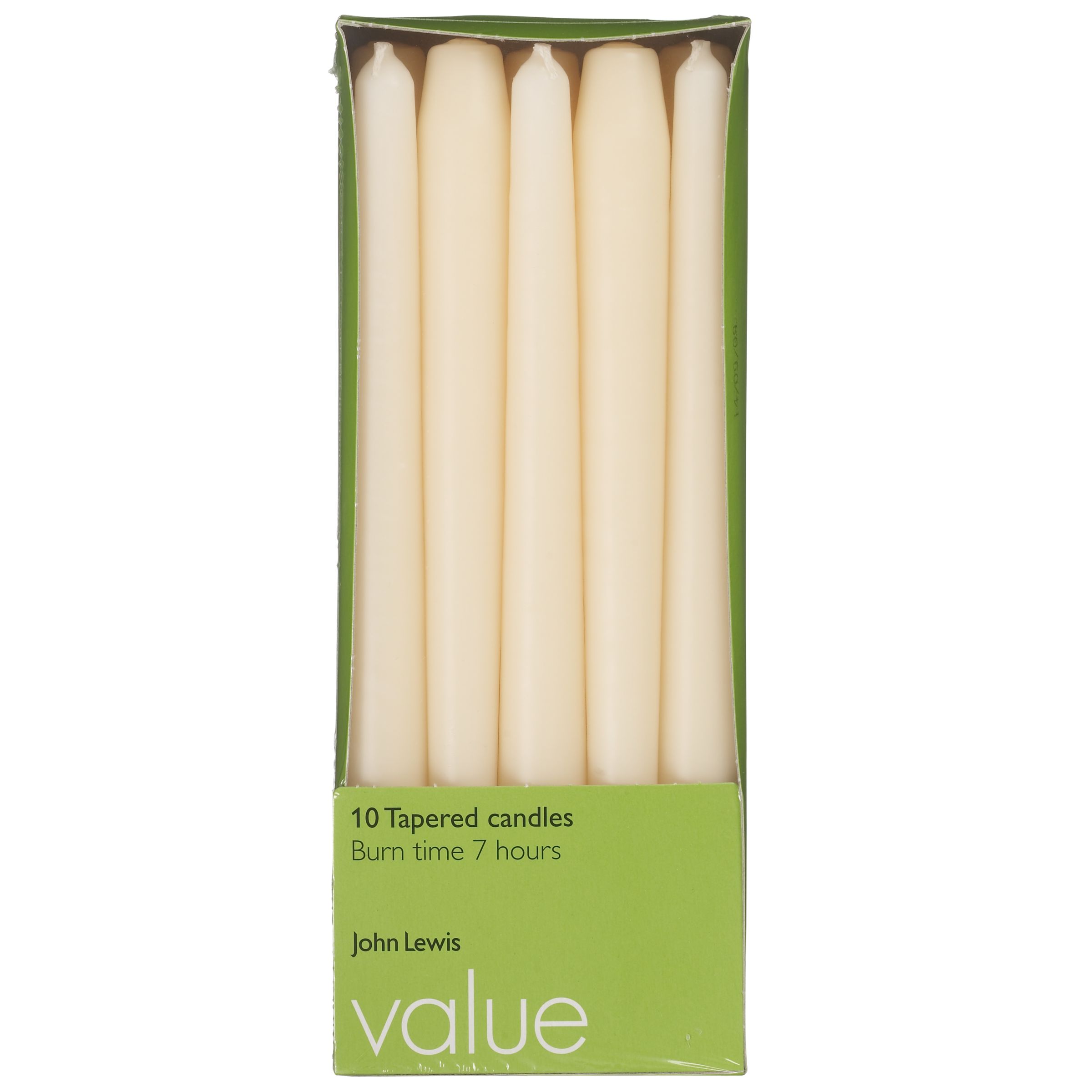 John Lewis Value Ivory Dinner Candles, Pack of 10
