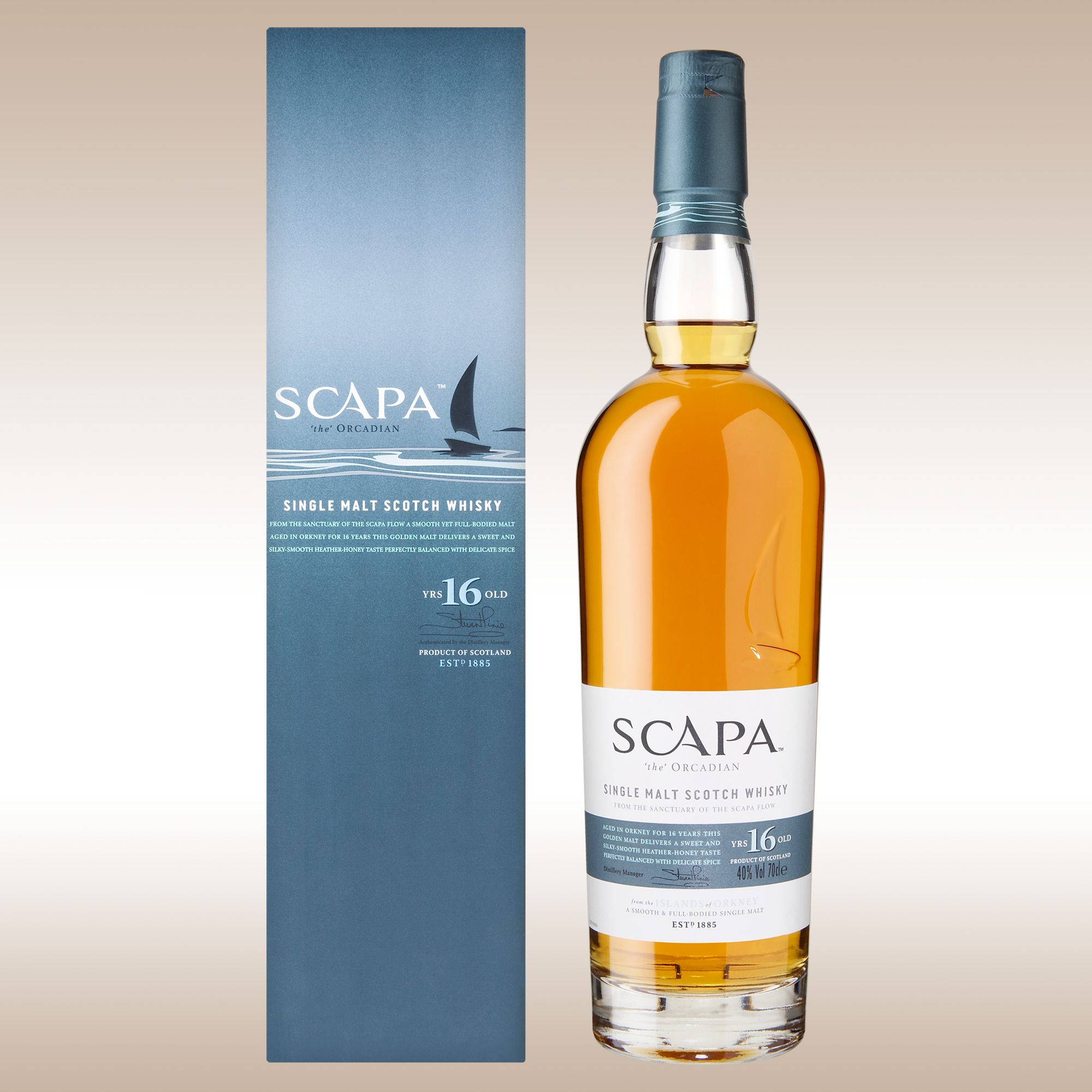 Scapa 16-Year-Old Orkney Single Malt Whisky Single Bottle Gift