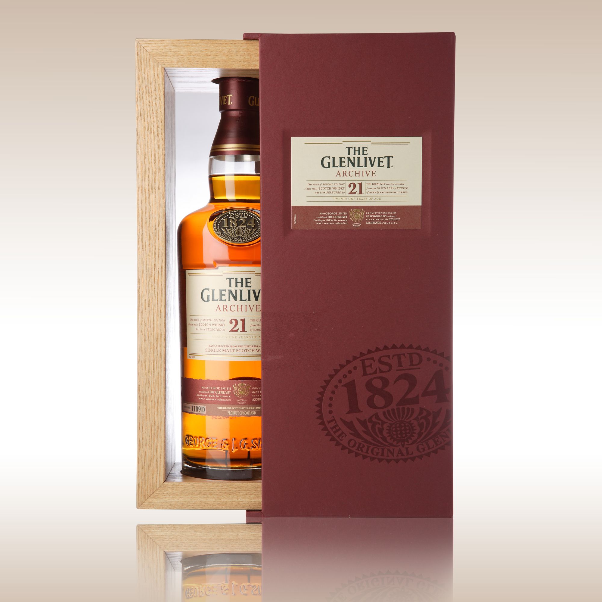The Glenlivet 21 Year Old Speyside Single Malt Whisky Single Bottle Gift
