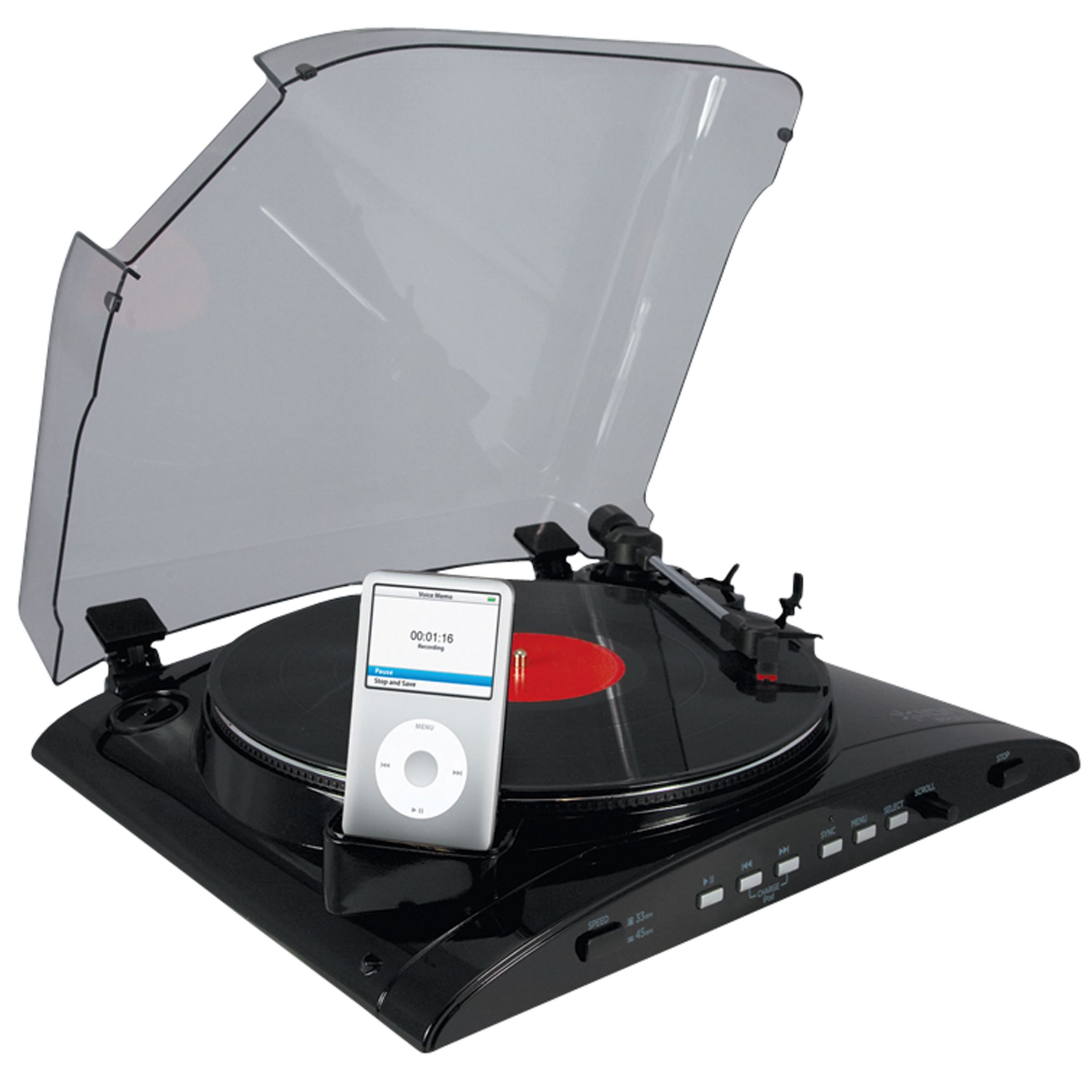 Ion iProfile LP USB Turntable with iPod Dock