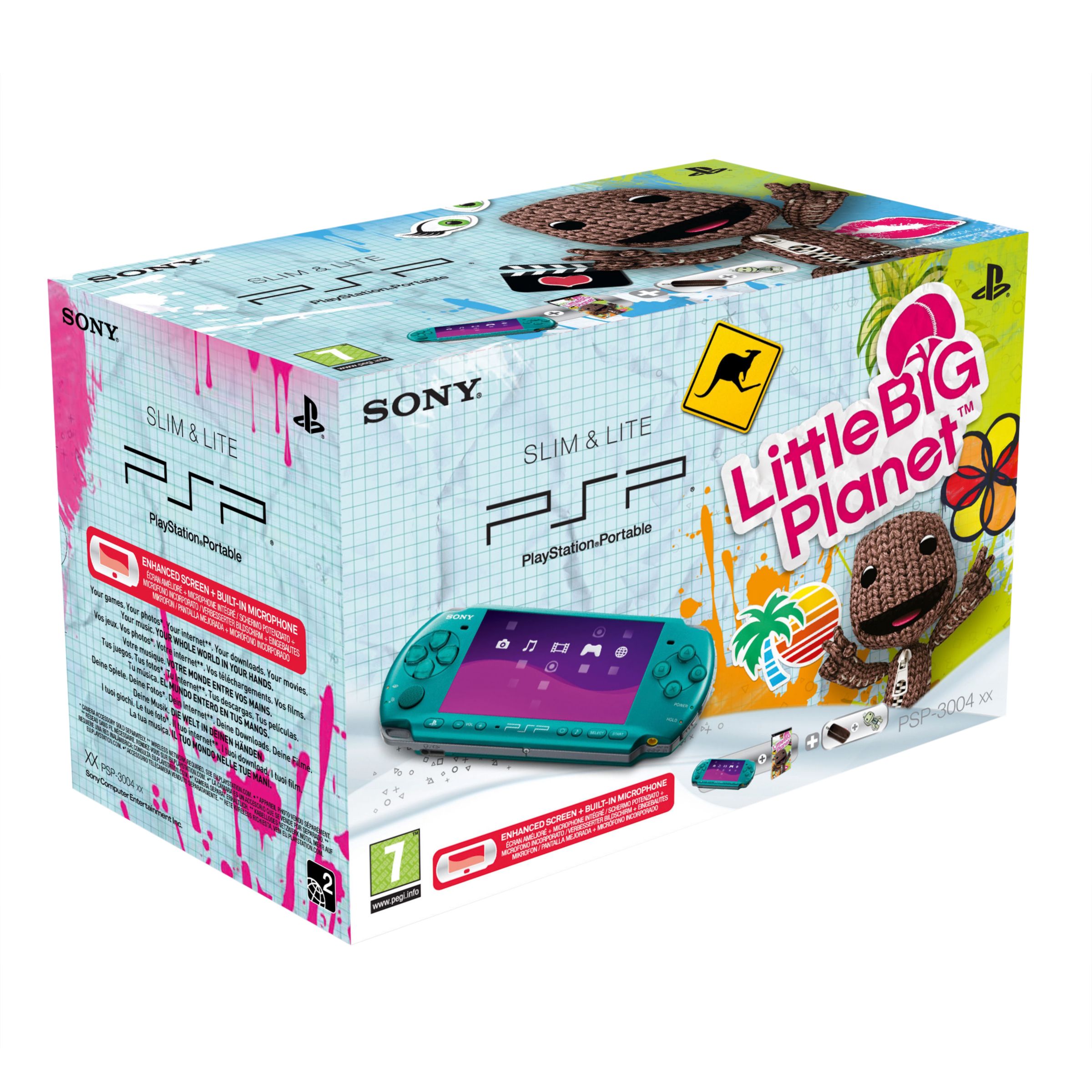 Sony PSP 3000 Aqua Console and Little Big Planet