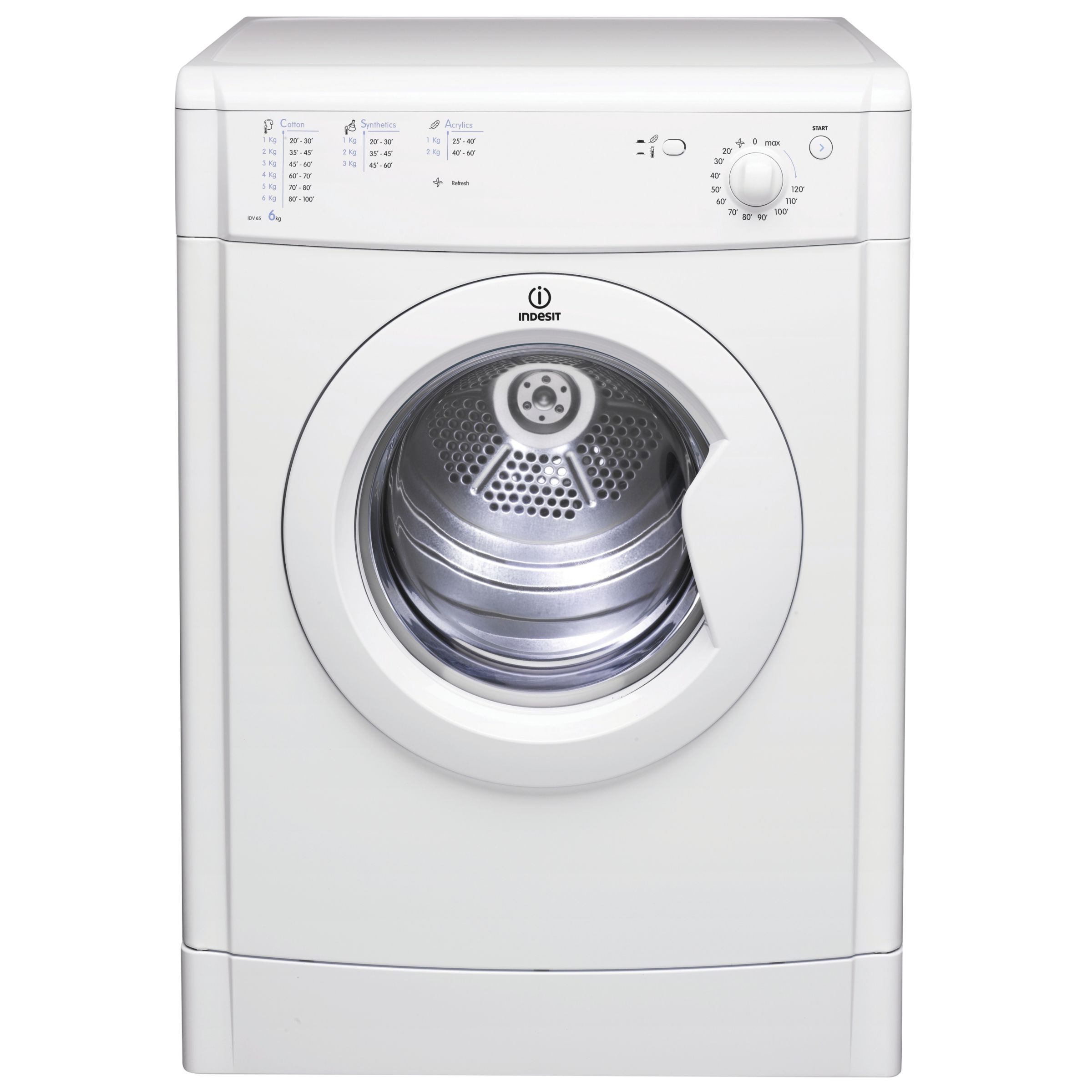 Indesit IDV65 Vented Tumble Dryer, White at John Lewis