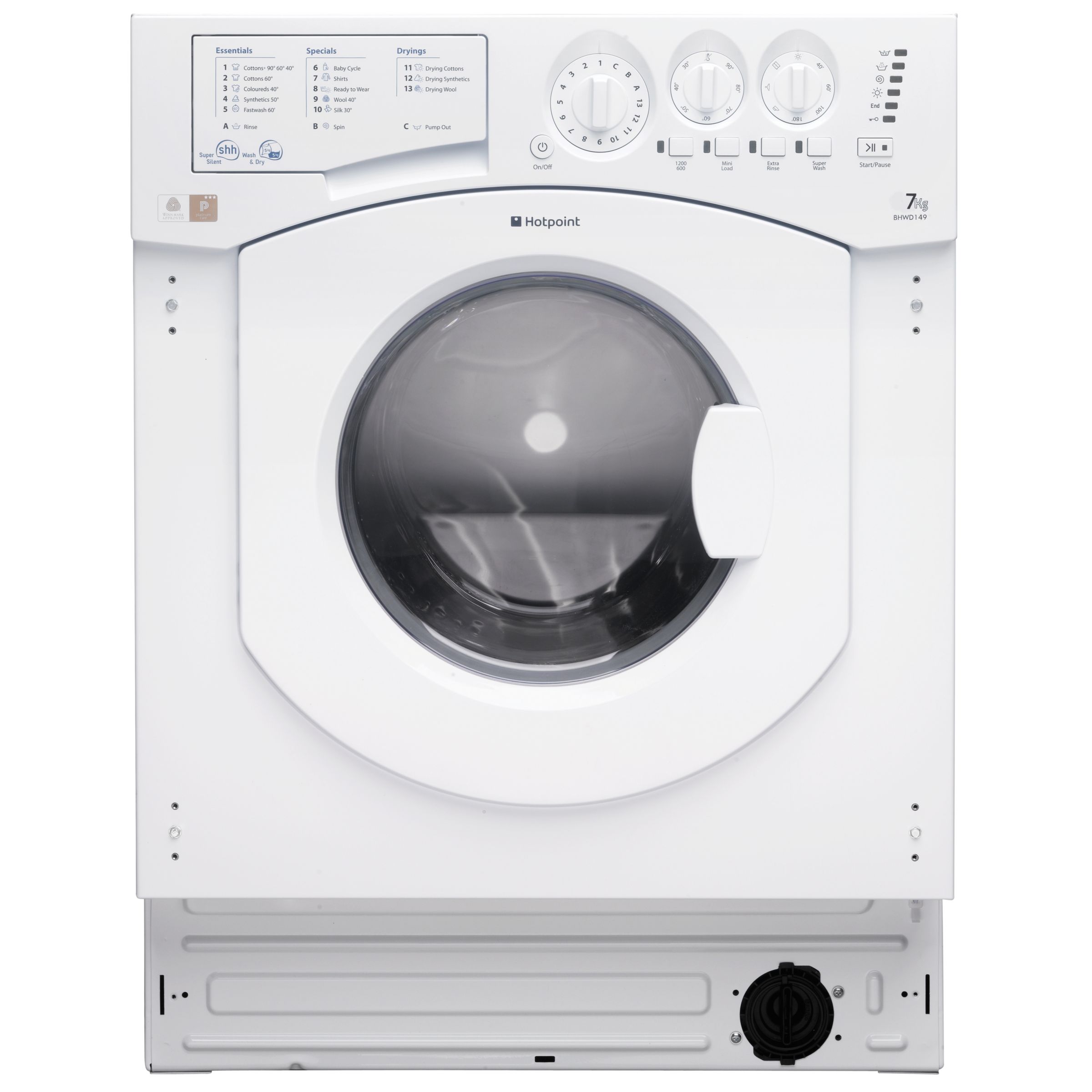 Hotpoint BHWD149 Integrated Washer Dryer at John Lewis