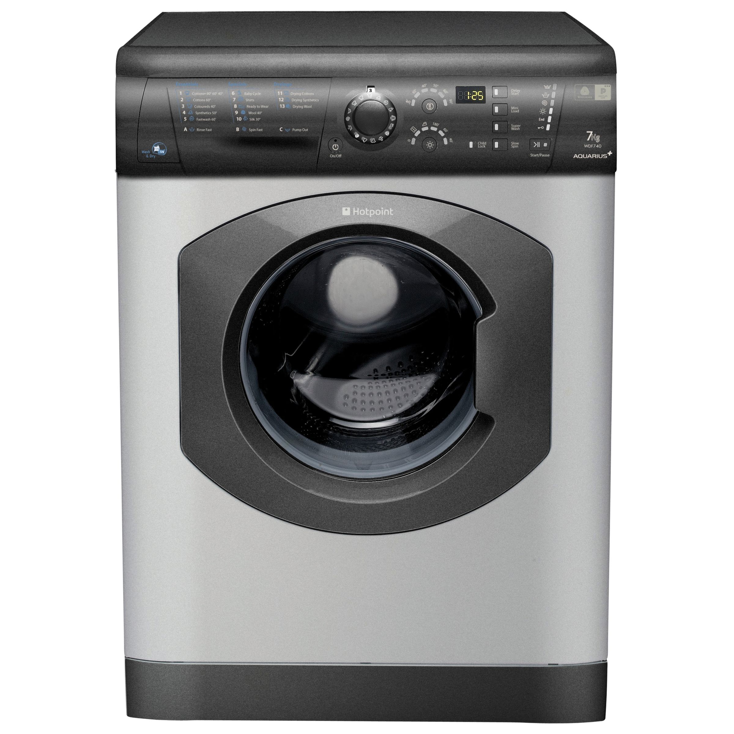 Hotpoint Aquarius+ WDF740G Washer Dryer, Graphite