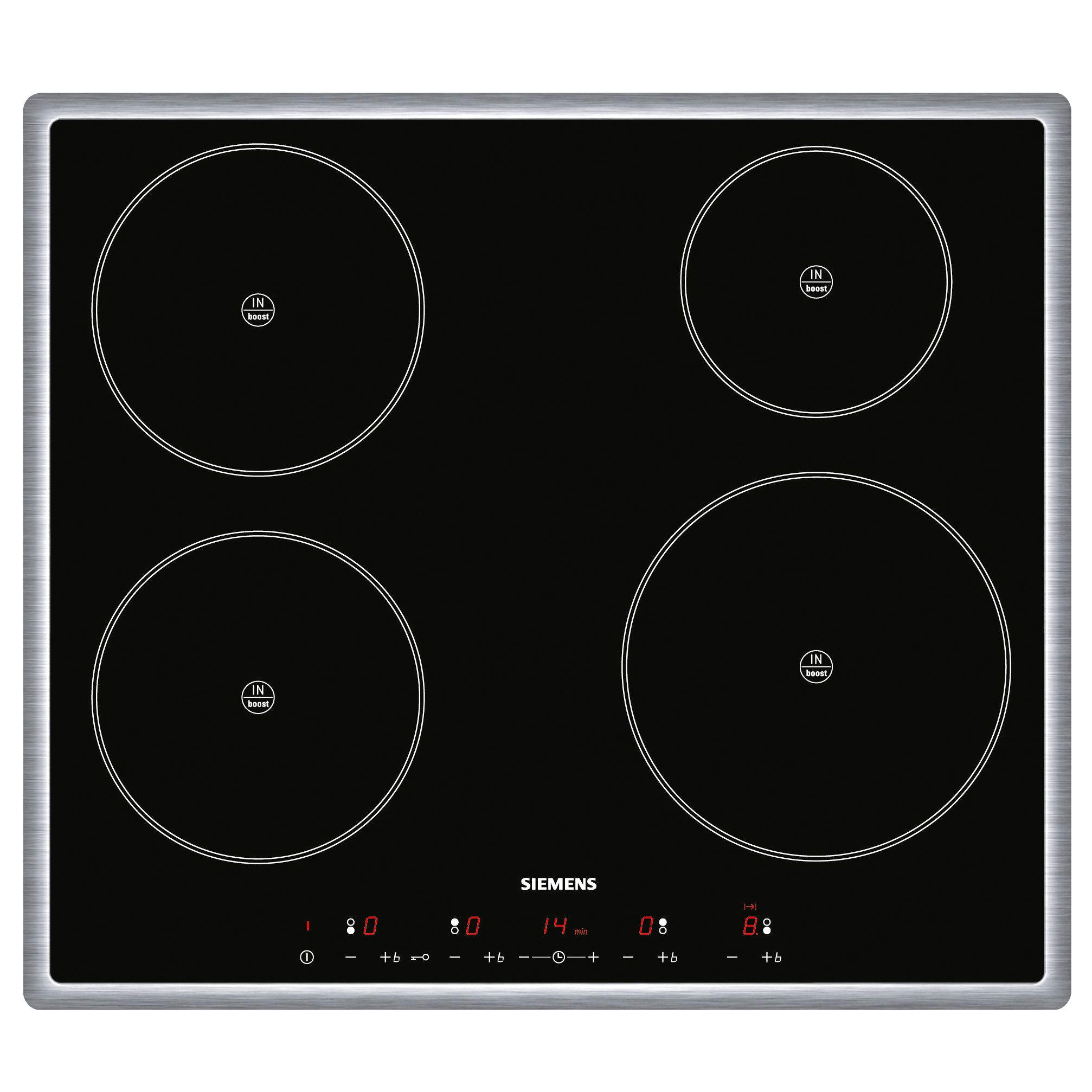 Siemens EH645TE11E Ceramic Induction Hob, Black at John Lewis