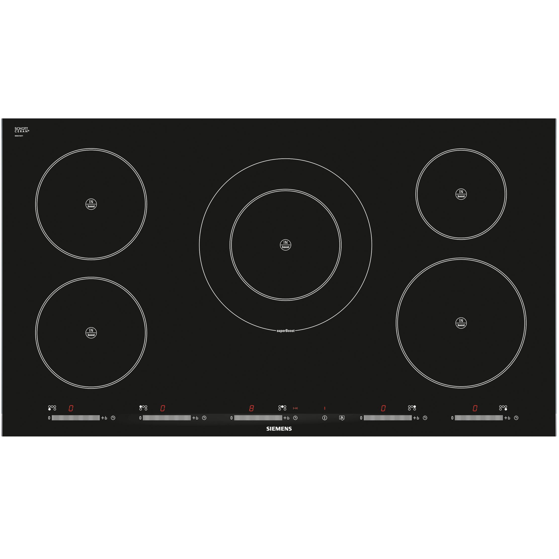 Siemens EH975SK11E Ceramic Induction Hob, Black at John Lewis