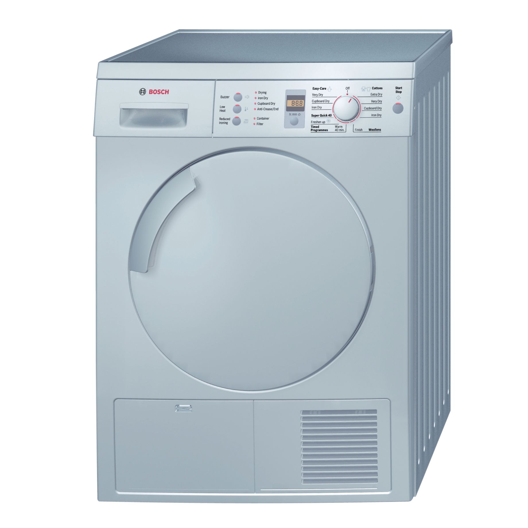 Bosch Exxcel WTE8430SGB Sensor Condenser Tumble Dryer, Silver
