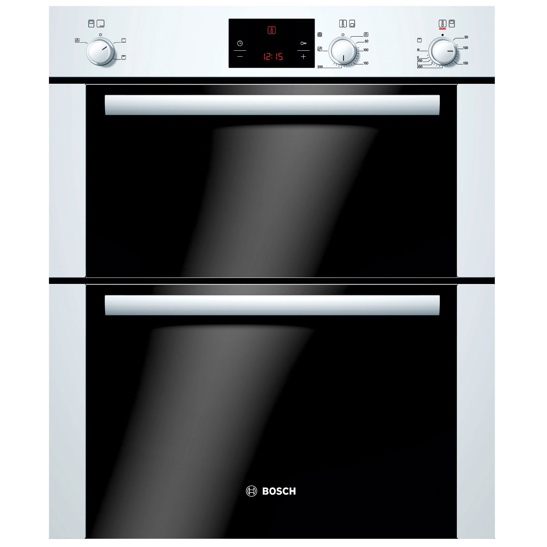 Bosch HBN13B221B Double Electric Oven, White at John Lewis