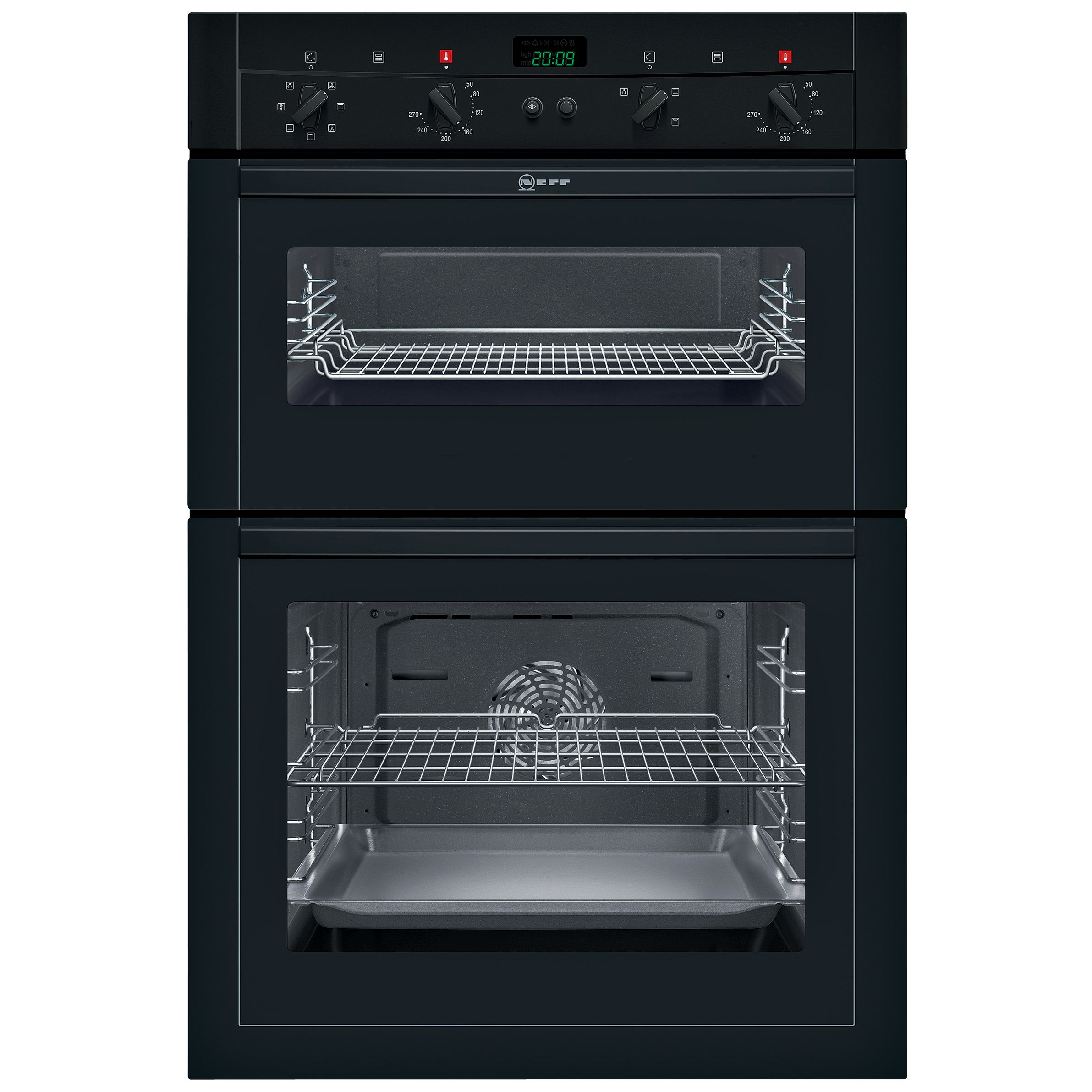 Neff U14M62S0GB Double Electric Oven, Black at John Lewis