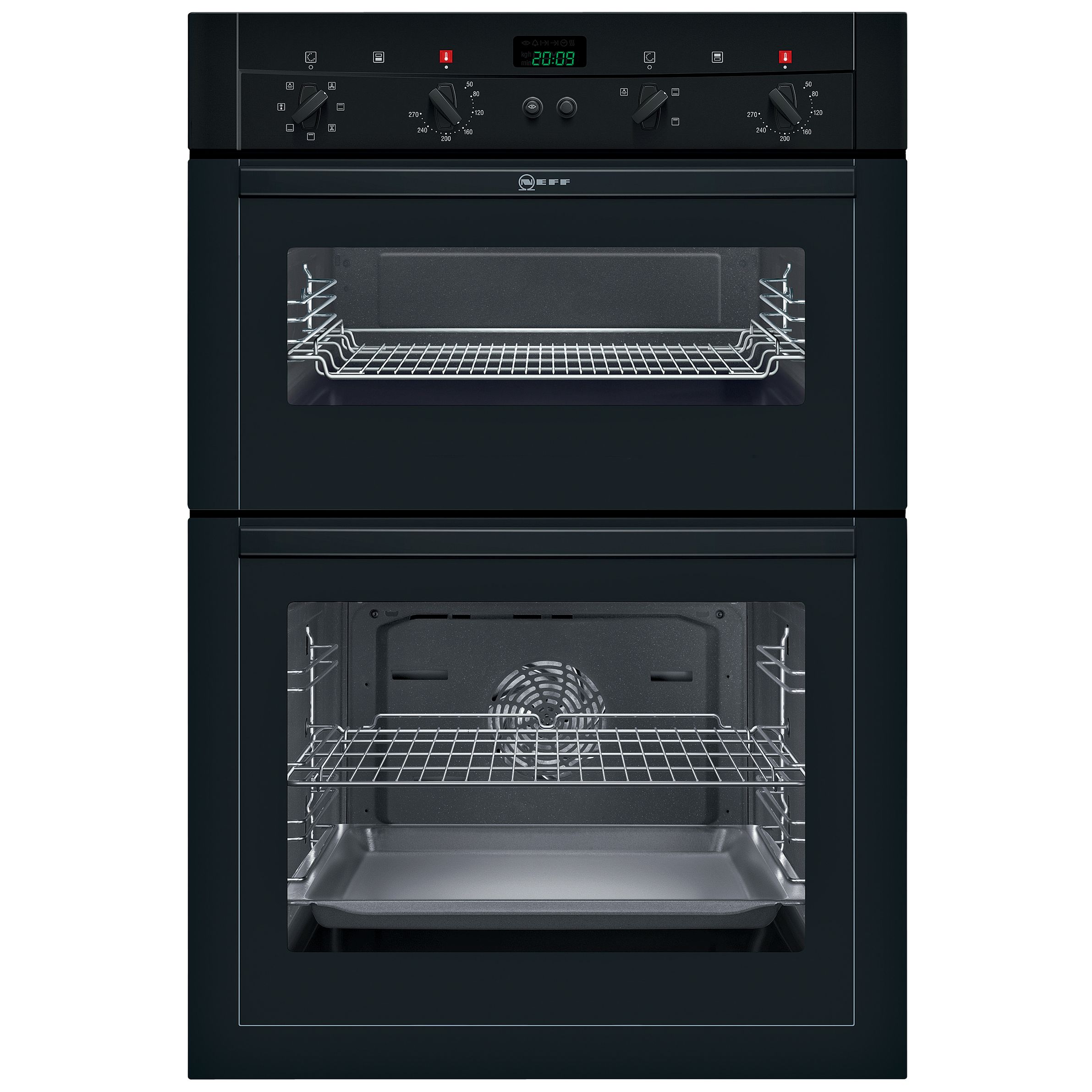 Neff U14M62S0GB Double Electric Oven, Black at John Lewis