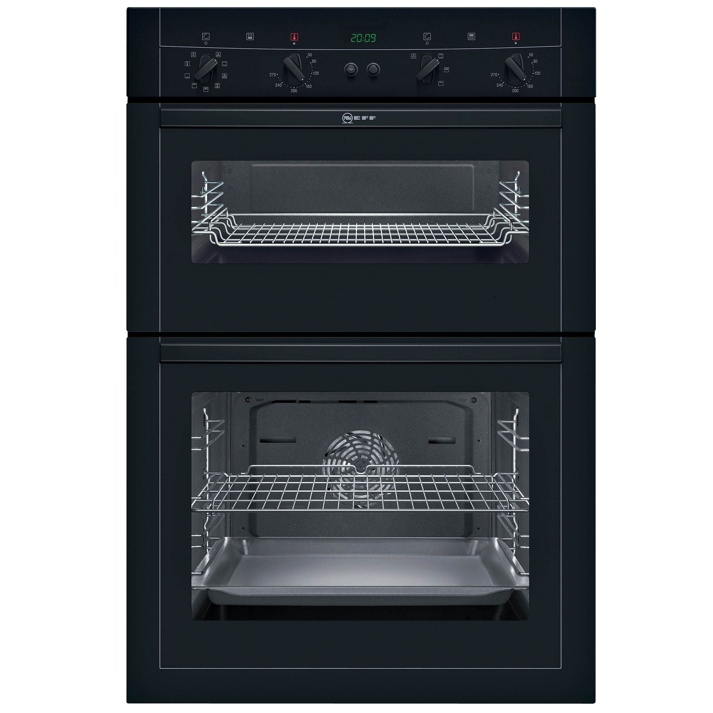 Neff U15M62S0GB Double Electric Oven, Black at John Lewis