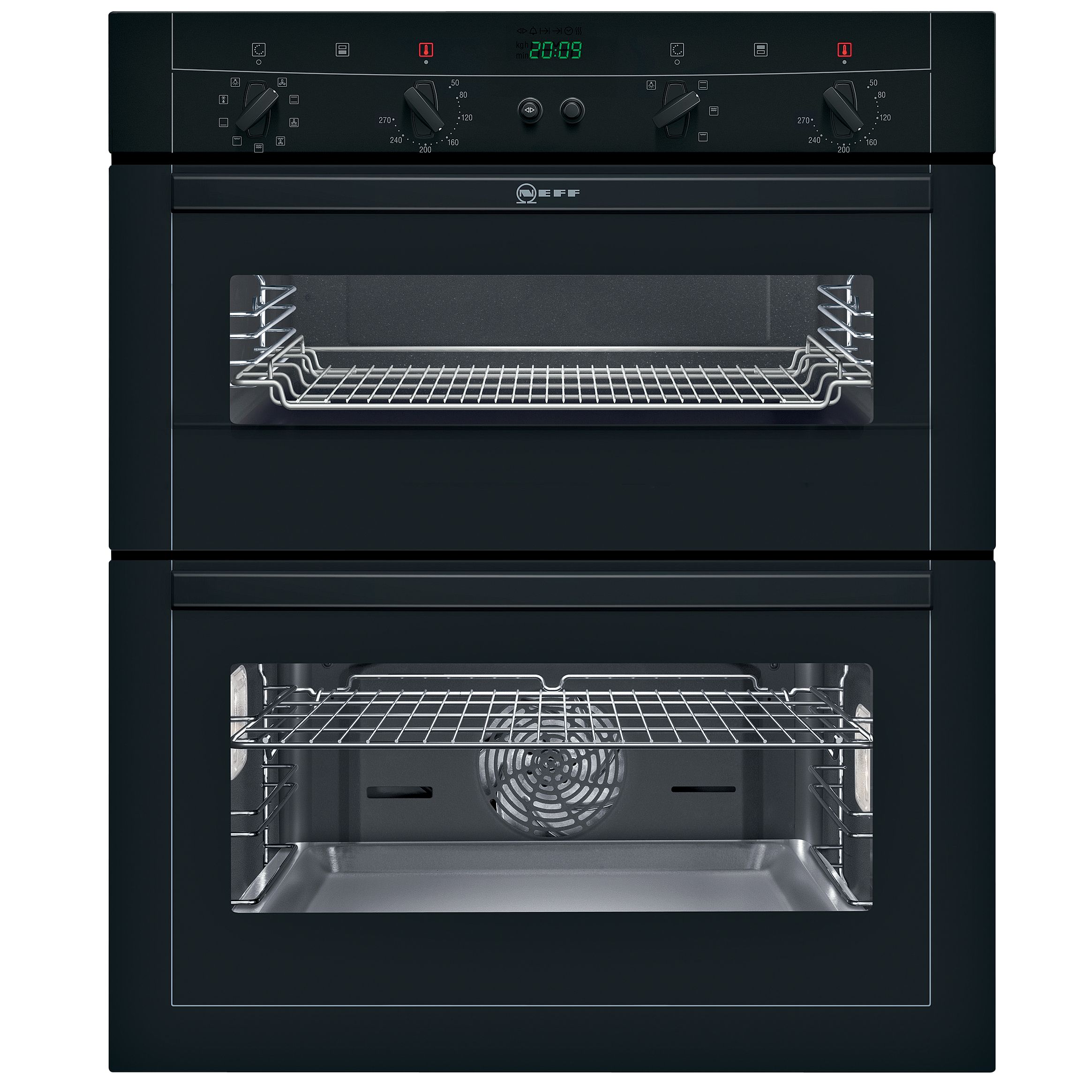 Neff U17M72S0GB Double Electric Oven, Black at John Lewis