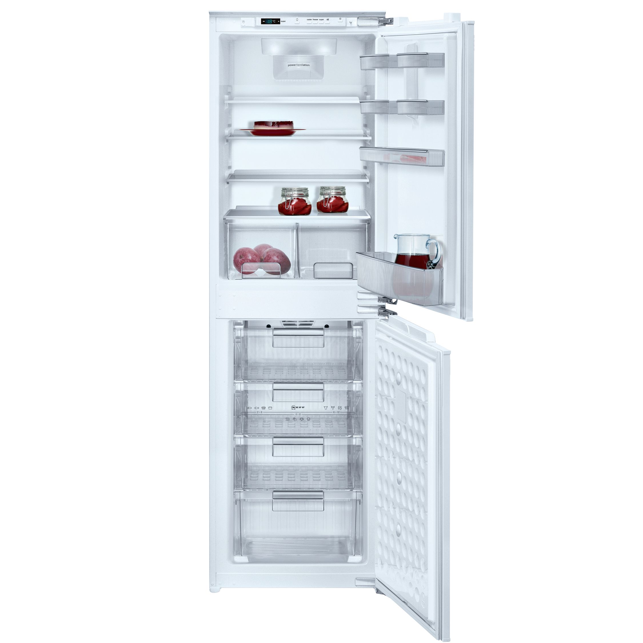 Neff K9723X0GB Integrated Fridge Freezer, White at John Lewis