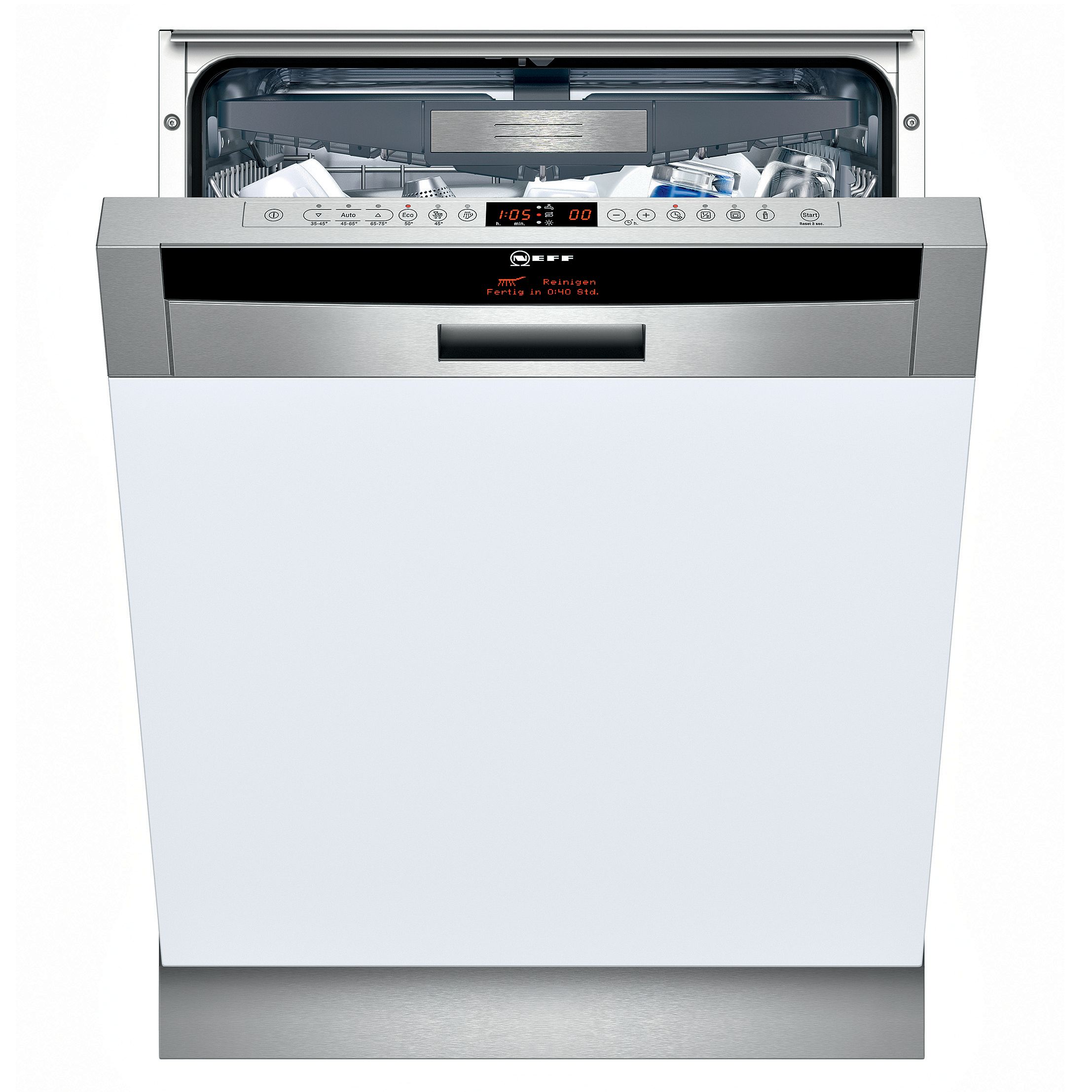 Neff S41T69N0GB Semi-Integrated Dishwasher, Stainless Steel at John Lewis