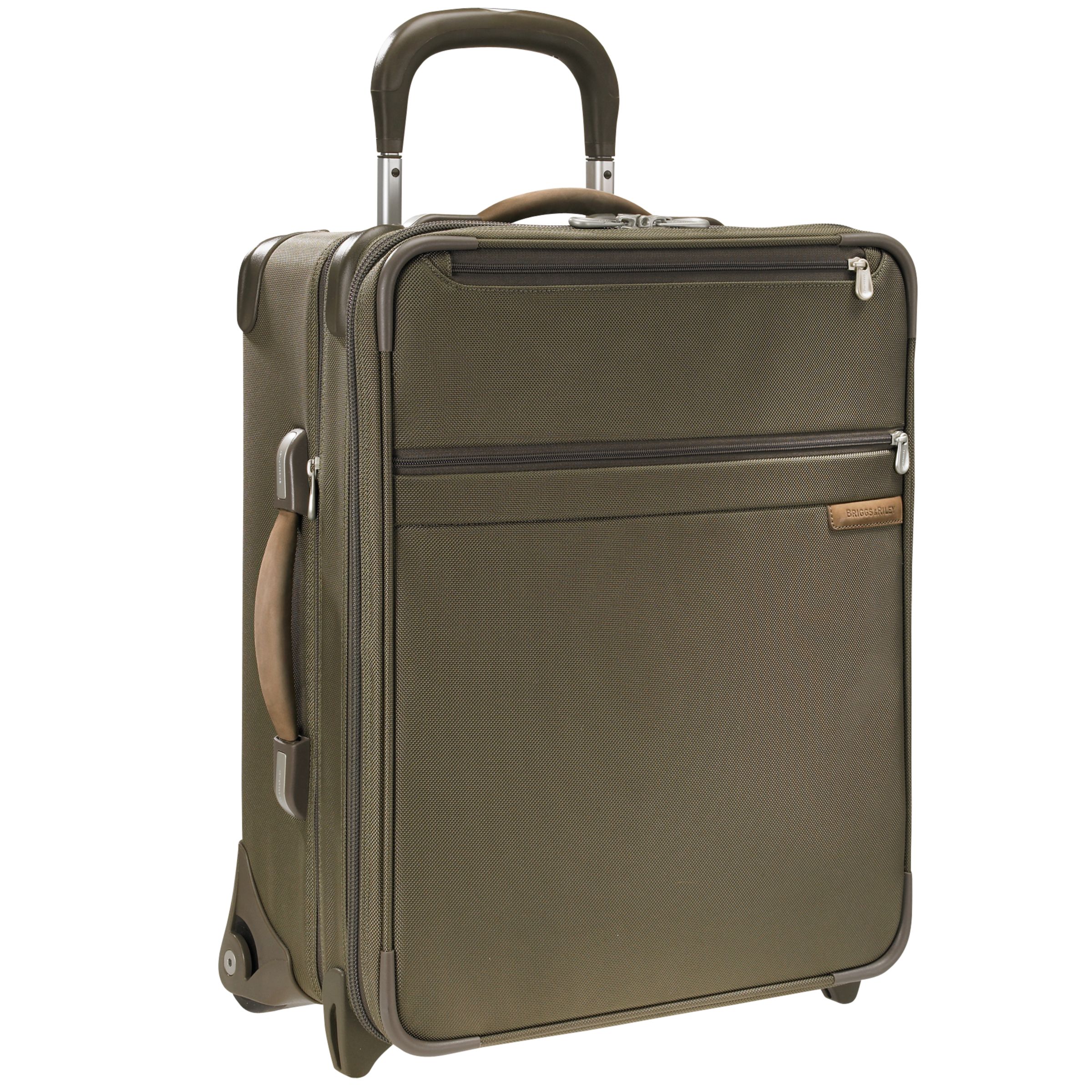 Briggs & Riley 20" Wide-Body Expandable Upright Cabin Bag, Olive at John Lewis