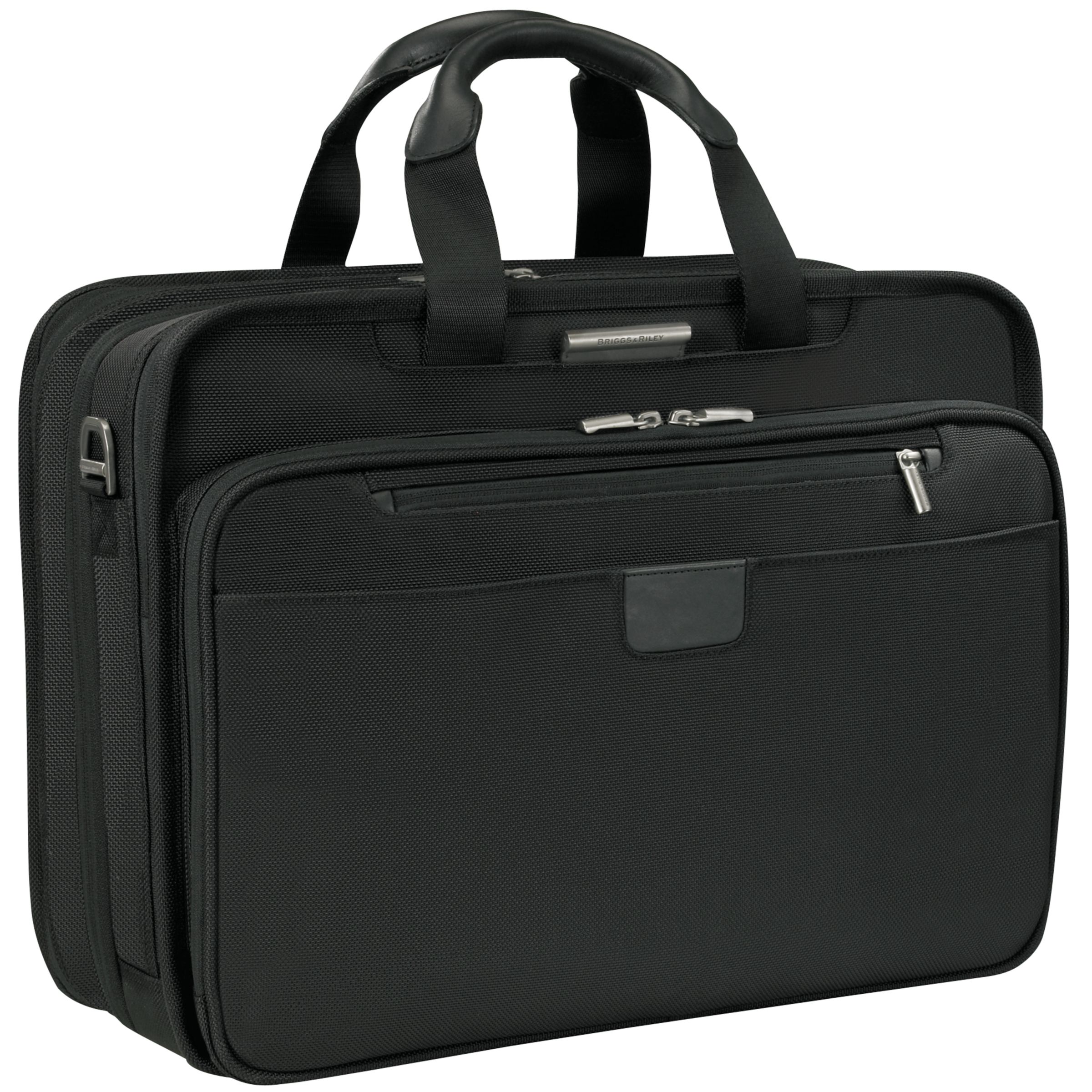 Briggs & Riley 17'' Laptop Expandable Briefcase, Black at John Lewis