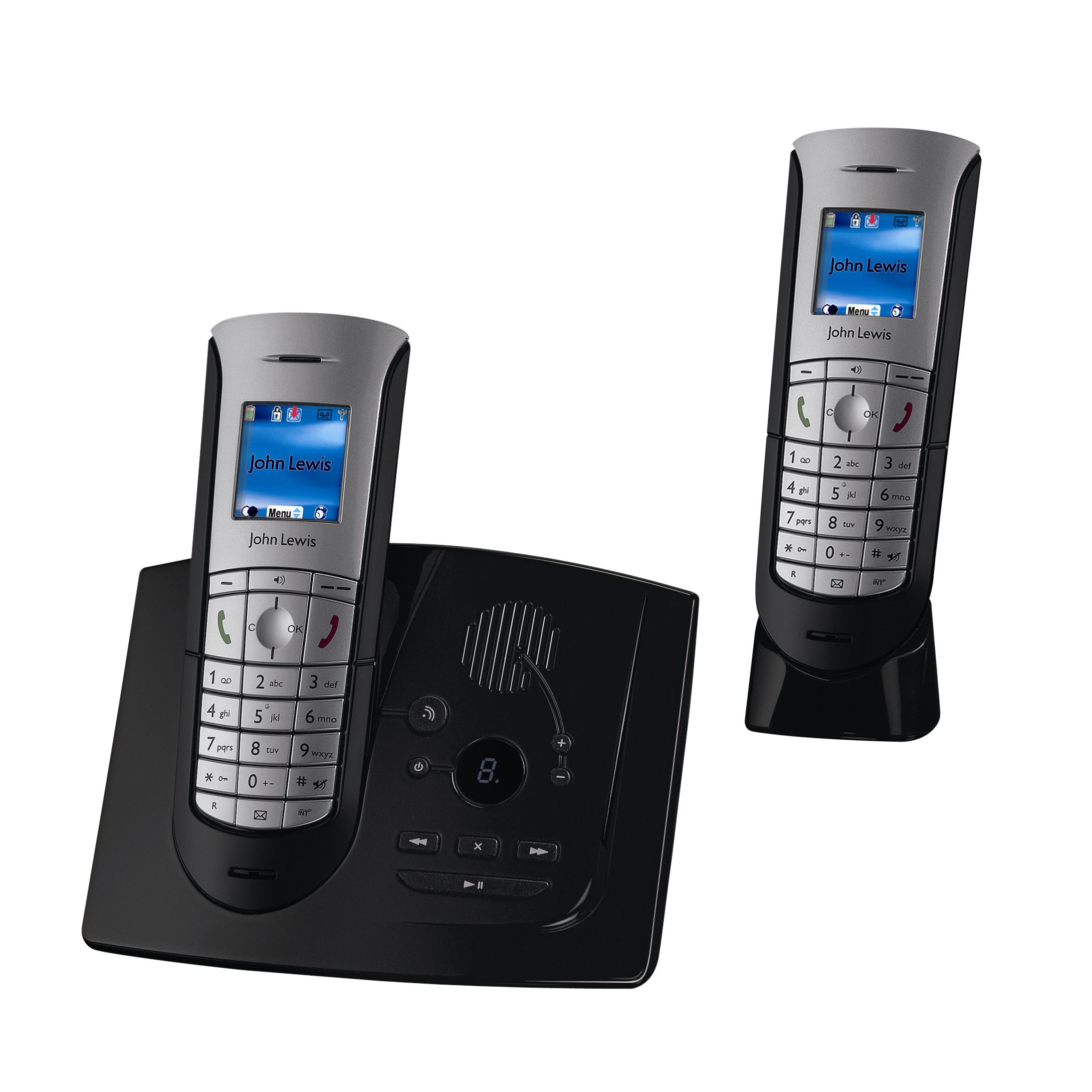 John Lewis JLJAS0942 Digital Telephone and Answering Machine, Twin DECT