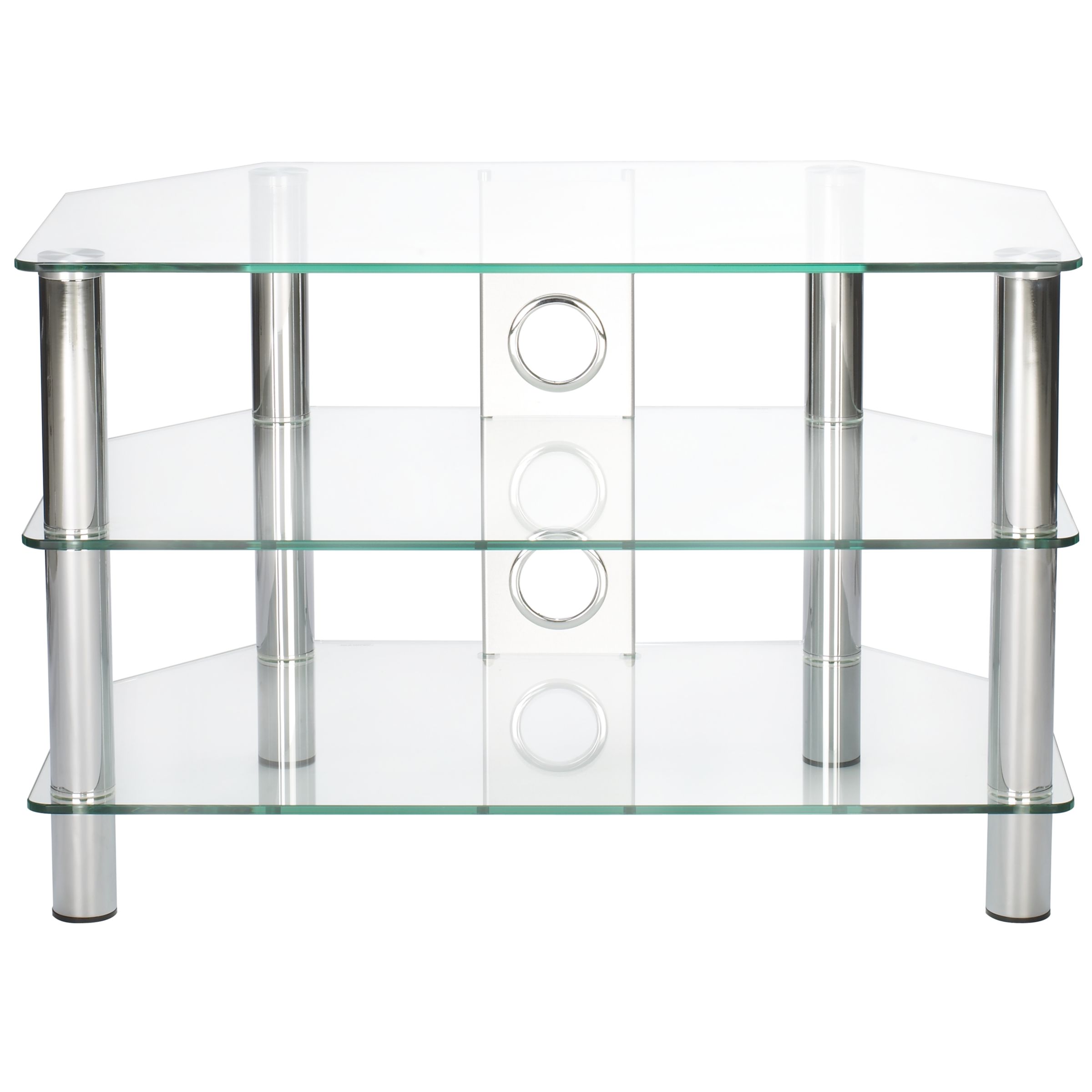John Lewis JL600/3CC Television Stand, Clear Glass