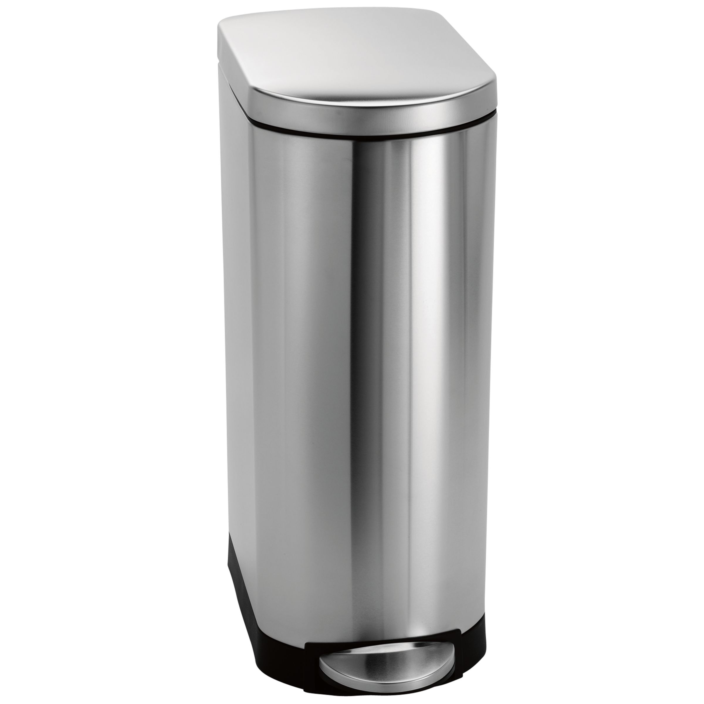 simplehuman Deluxe Slim Pedal Bin, Brushed Stainless Steel, 30L
