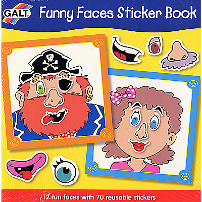 Galt Funny Faces Sticker Book on Close Galt Funny Faces Sticker Book Close To Return To Product