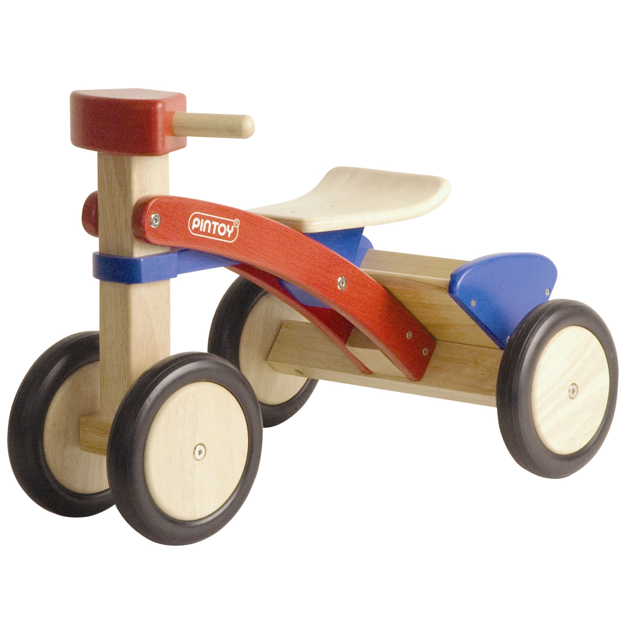 Pin Toys Pick-Up Wooden Tricycle, Red