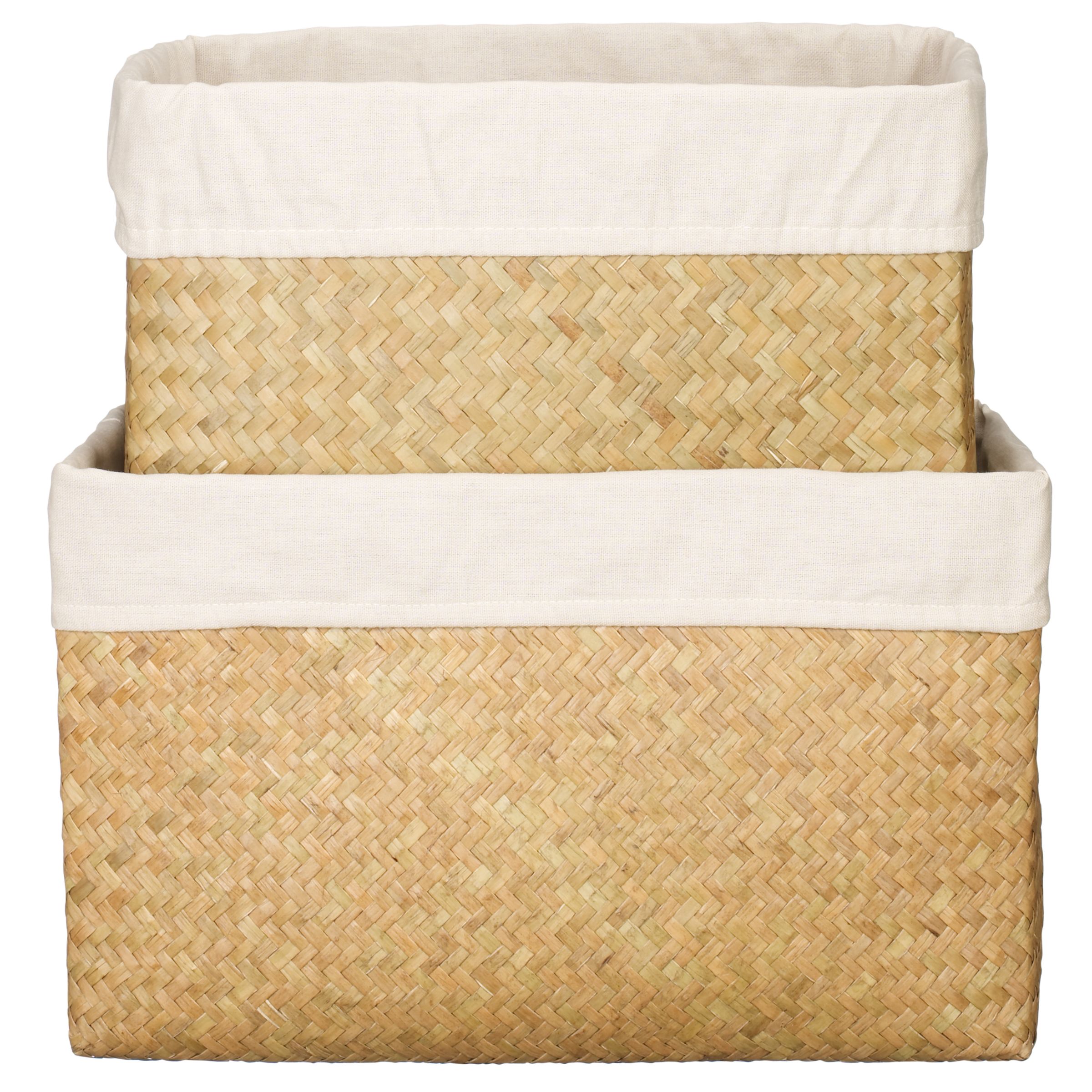 Seagrass Linen Basket, Set of 2